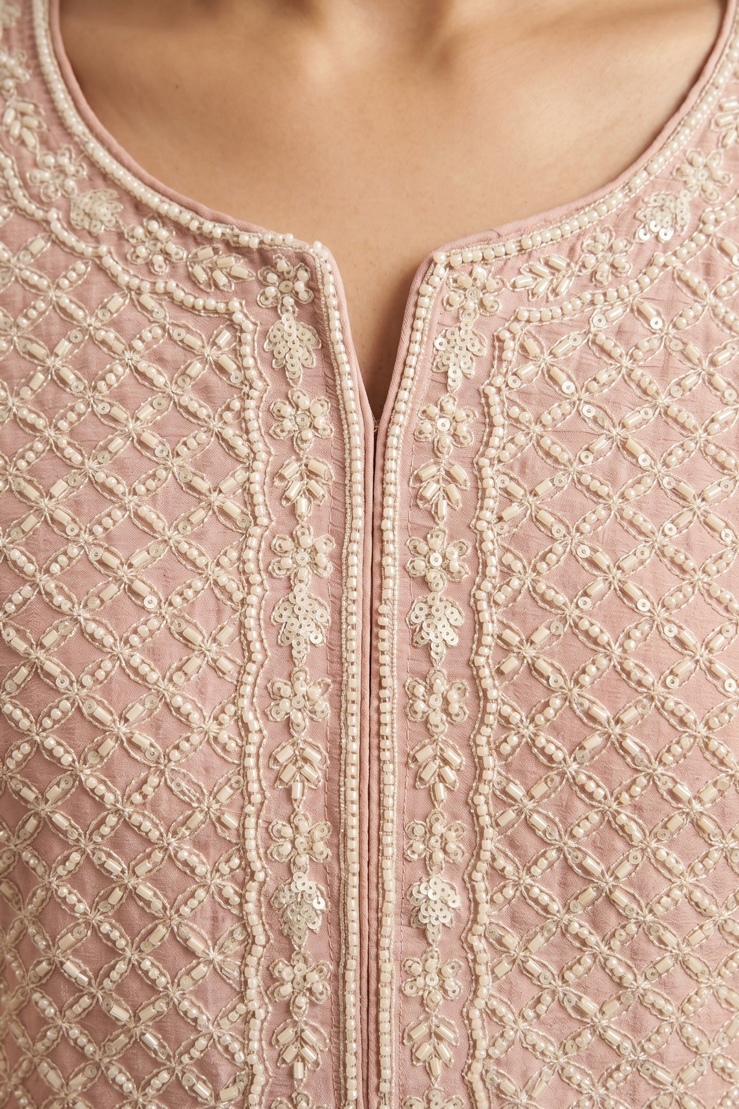 Pink Readymade Bead Work Chinon Suit-SAR12995_4_SareeButa.com