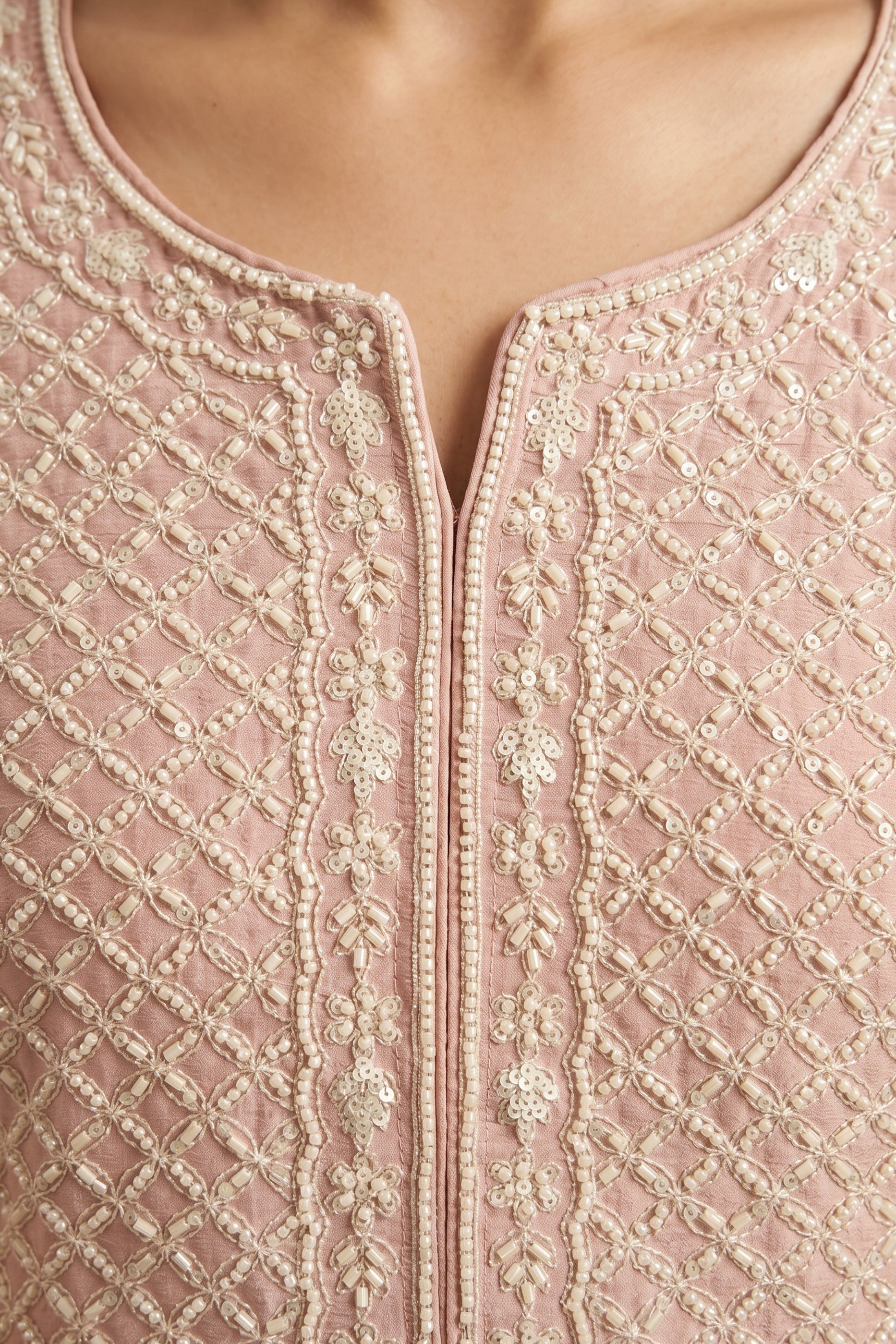 Pink Readymade Bead Work Chinon Suit-SAR12995_4_SareeButa.com