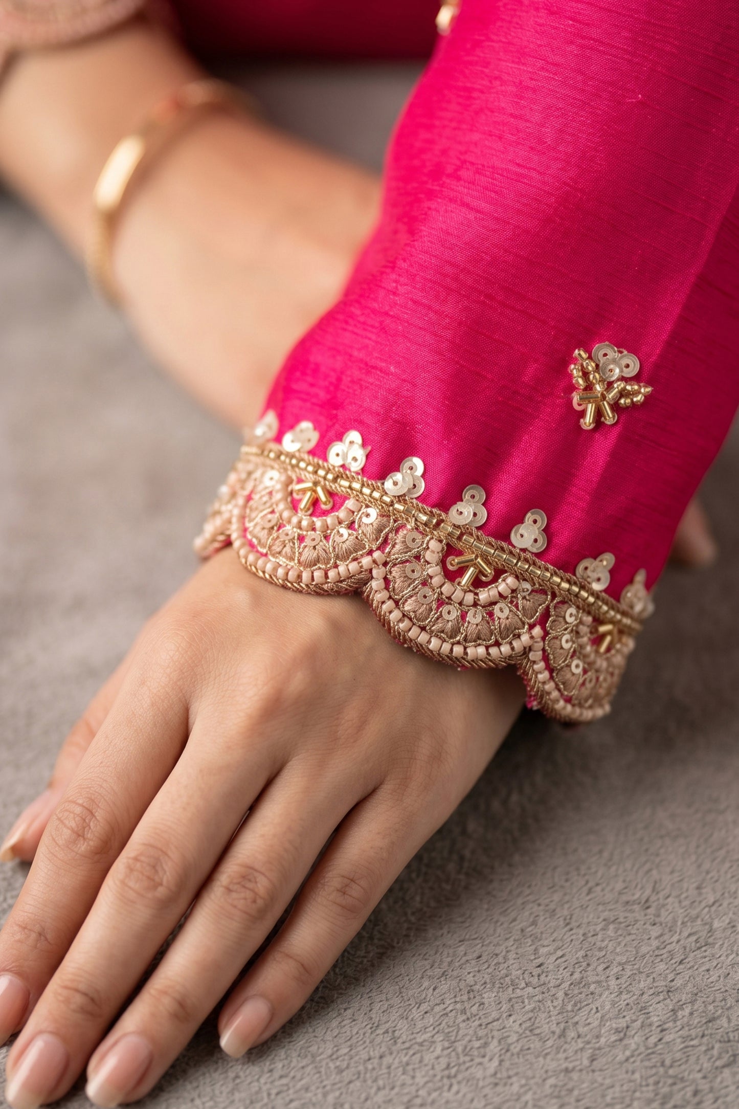 Pink Readymade Bead Work Chinon Suit-SAR13011_4_SareeButa.com