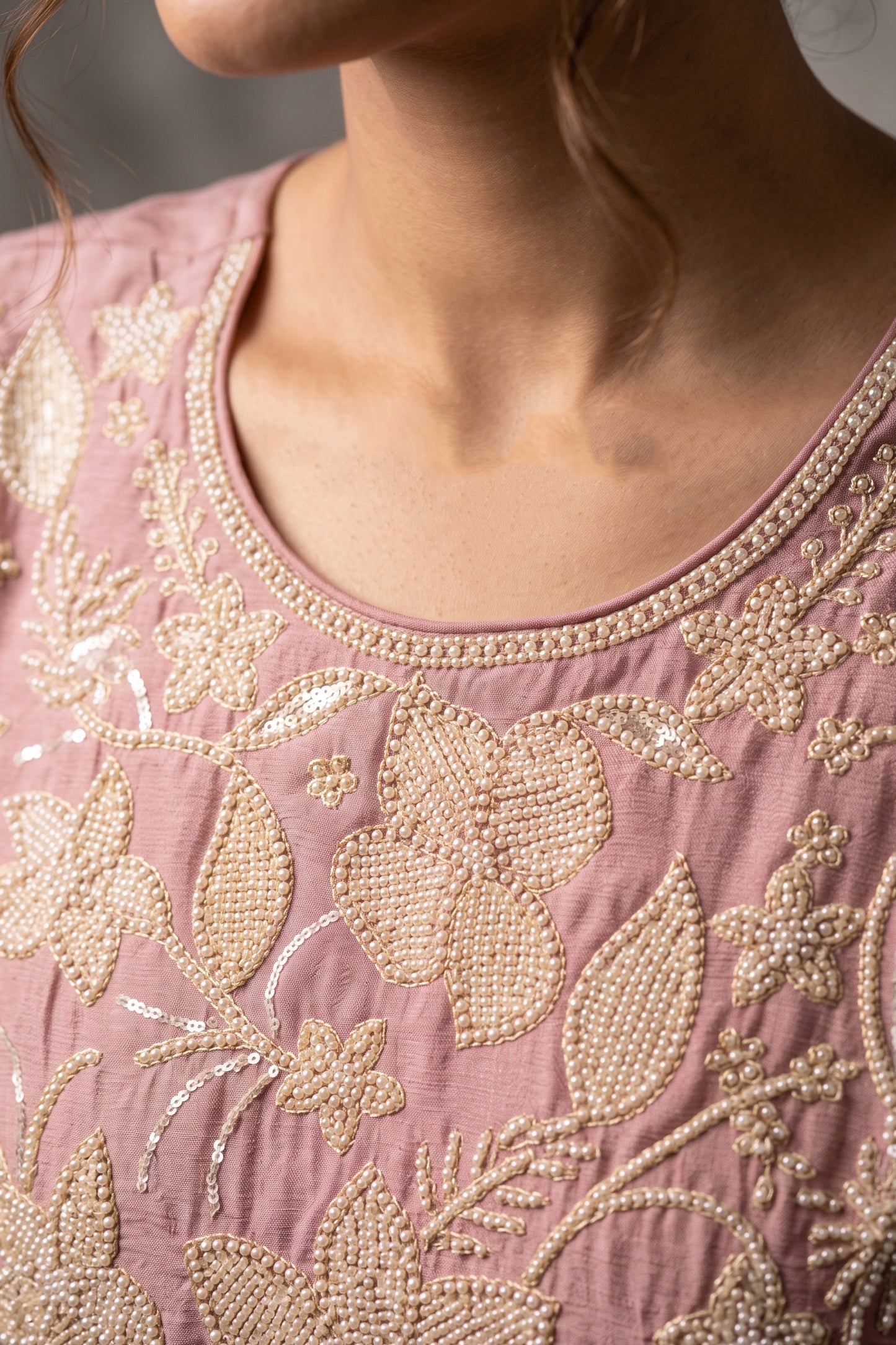 Pink Readymade Bead Work Chinon Suit-SAR13042_3_SareeButa.com