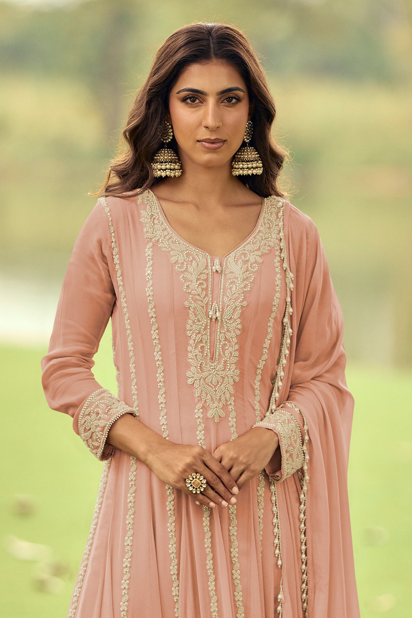 Pink Readymade Bead Work Georgette Anarkali Suit-SAR11089_3_SareeButa.com