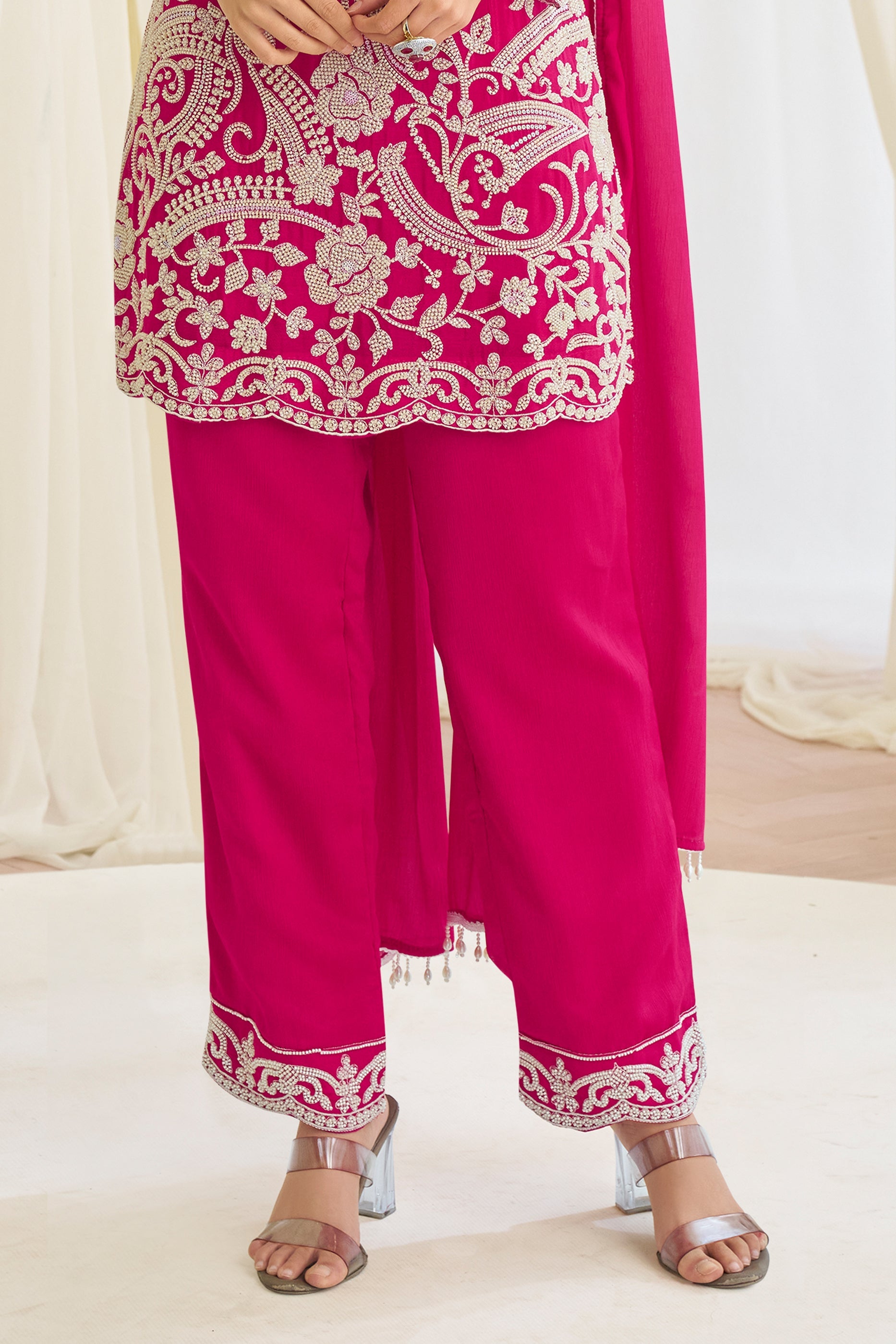 Pink Readymade Bead Work Georgette Suit-SAR11524_5_SareeButa.com