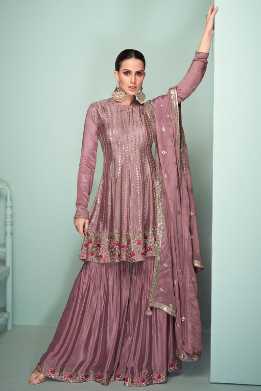 Pink Readymade Chinon A-line Sharara Suit-SS527_1_SareeButa.com