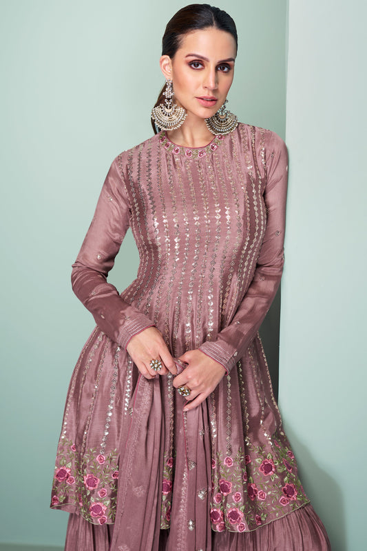 Pink Readymade Chinon A-line Sharara Suit-SS527_2_SareeButa.com