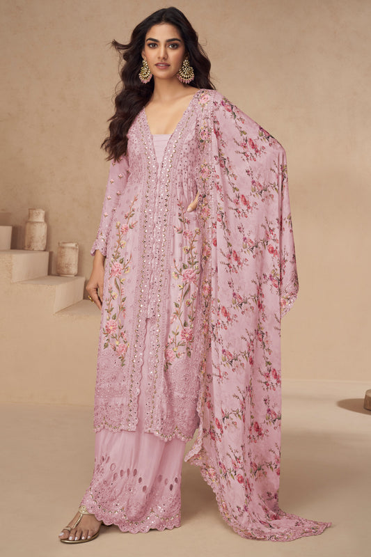 Pink Readymade Chinon Silk Palazzo Suit-SS563_1_SareeButa.com