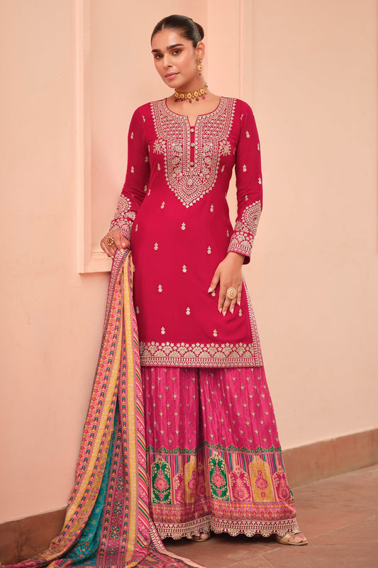 Pink Readymade Chinon Silk Sharara Suit-SAR11968_1_SareeButa.com