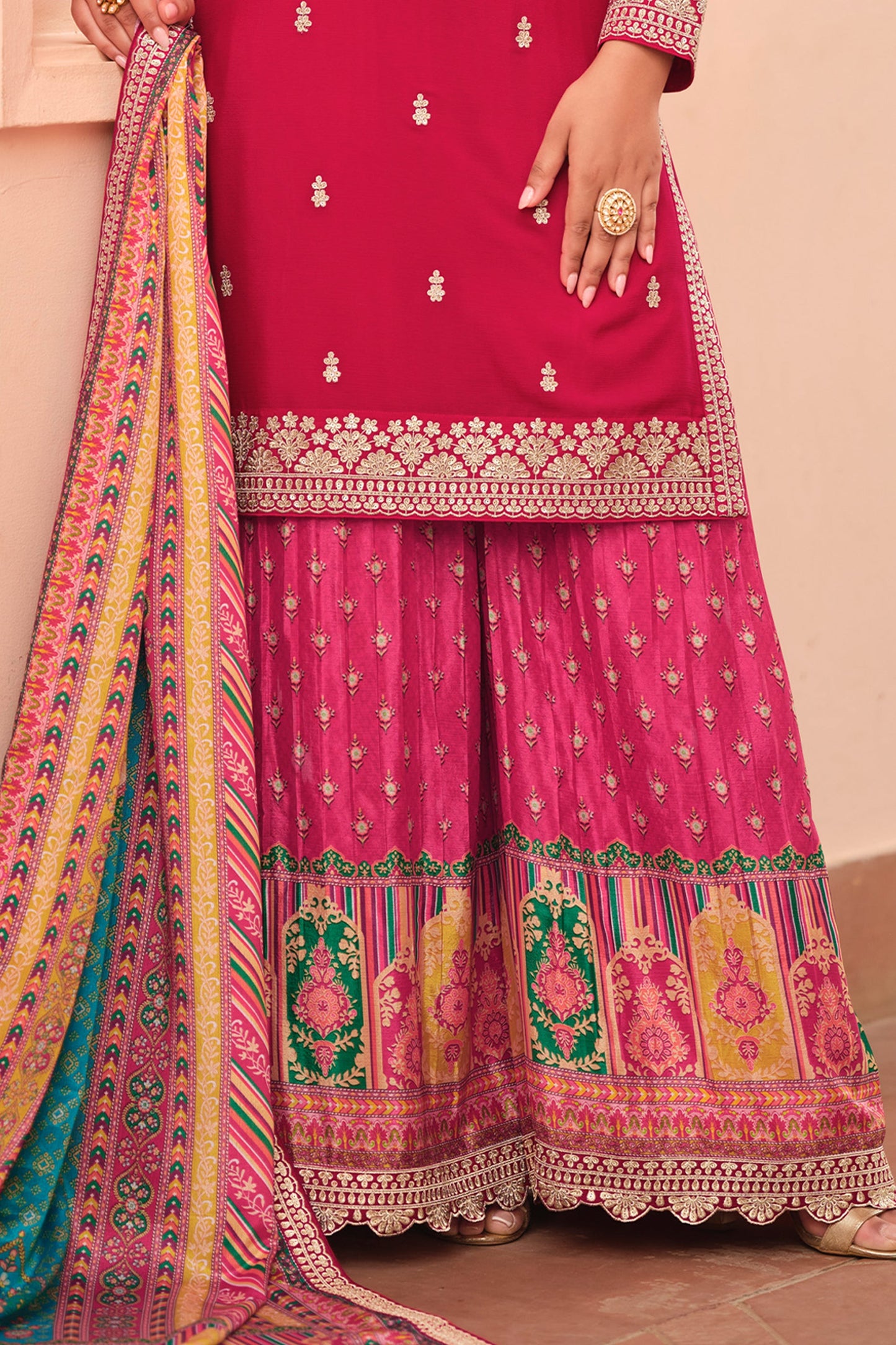 Pink Readymade Chinon Silk Sharara Suit-SAR11968_3_SareeButa.com