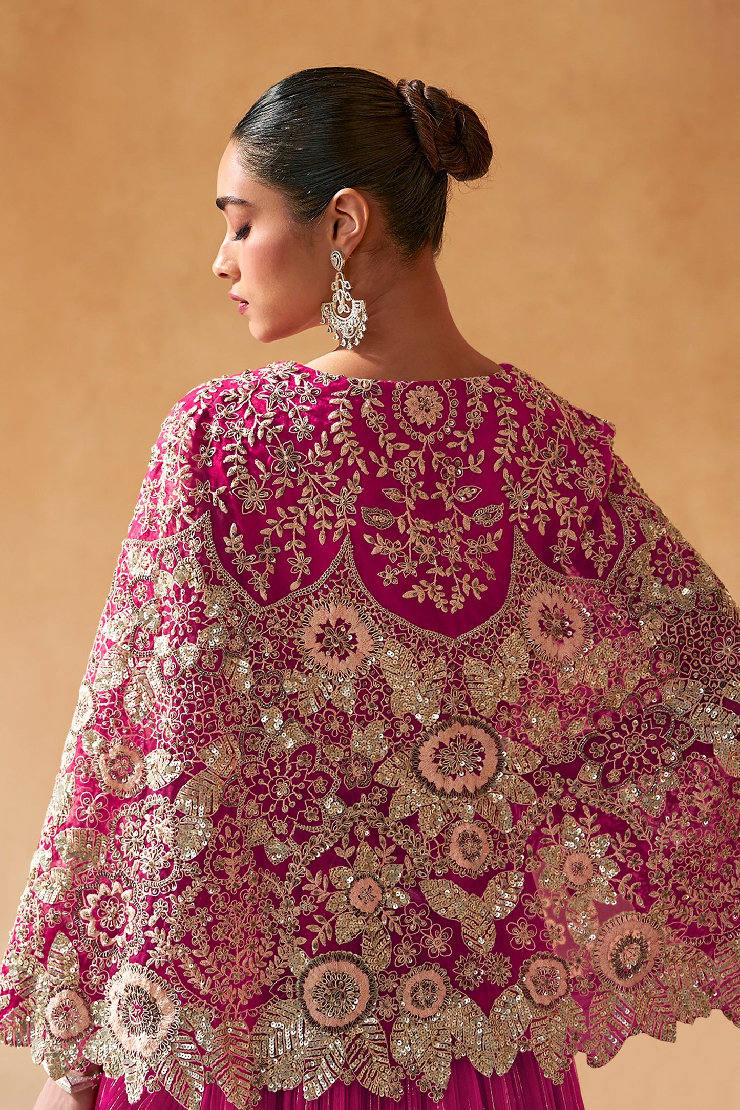 Pink Readymade Chinon Skirt Set-SAR11994_3_SareeButa.com