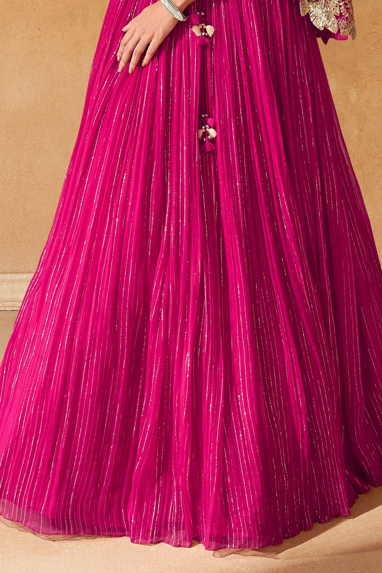 Pink Readymade Chinon Skirt Set-SAR11994_5_SareeButa.com