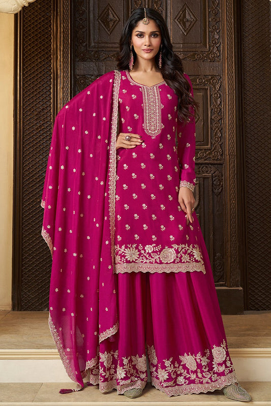 Pink Readymade Chinon Suit-SS380_1_SareeButa.com