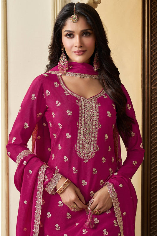 Pink Readymade Chinon Suit-SS380_2_SareeButa.com