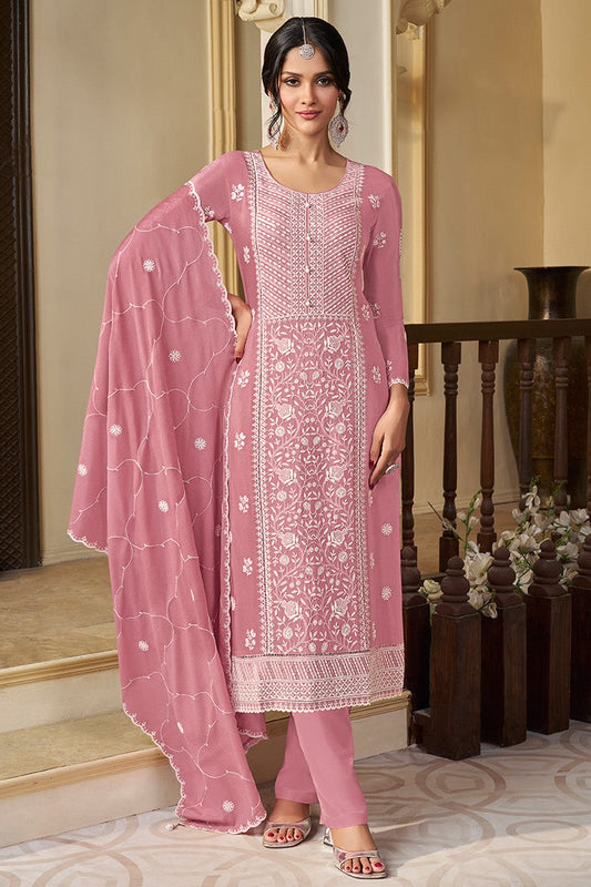 Pink Readymade Chinon Suit-SS383_1_SareeButa.com