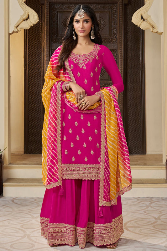 Pink Readymade Chinon Suit-SS387_1_SareeButa.com