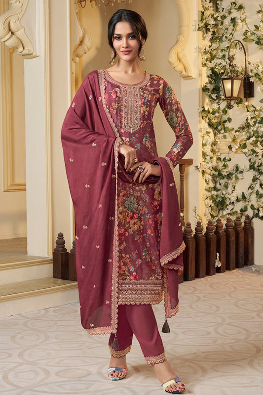 Pink Readymade Chinon Suit-SS390_1_SareeButa.com