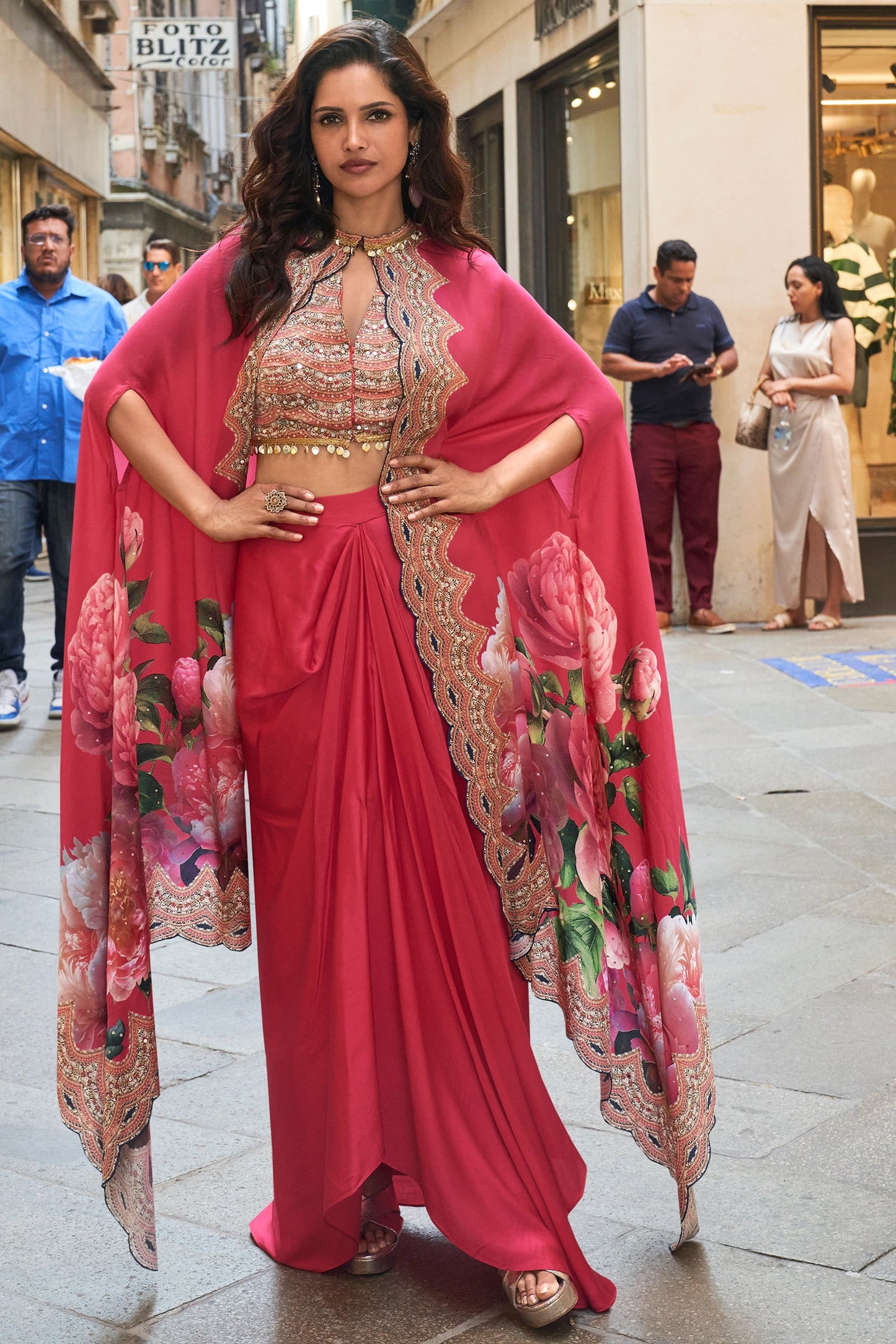 Pink Readymade Crepe Skirt Set With Jacket-SAR11079_4_SareeButa.com