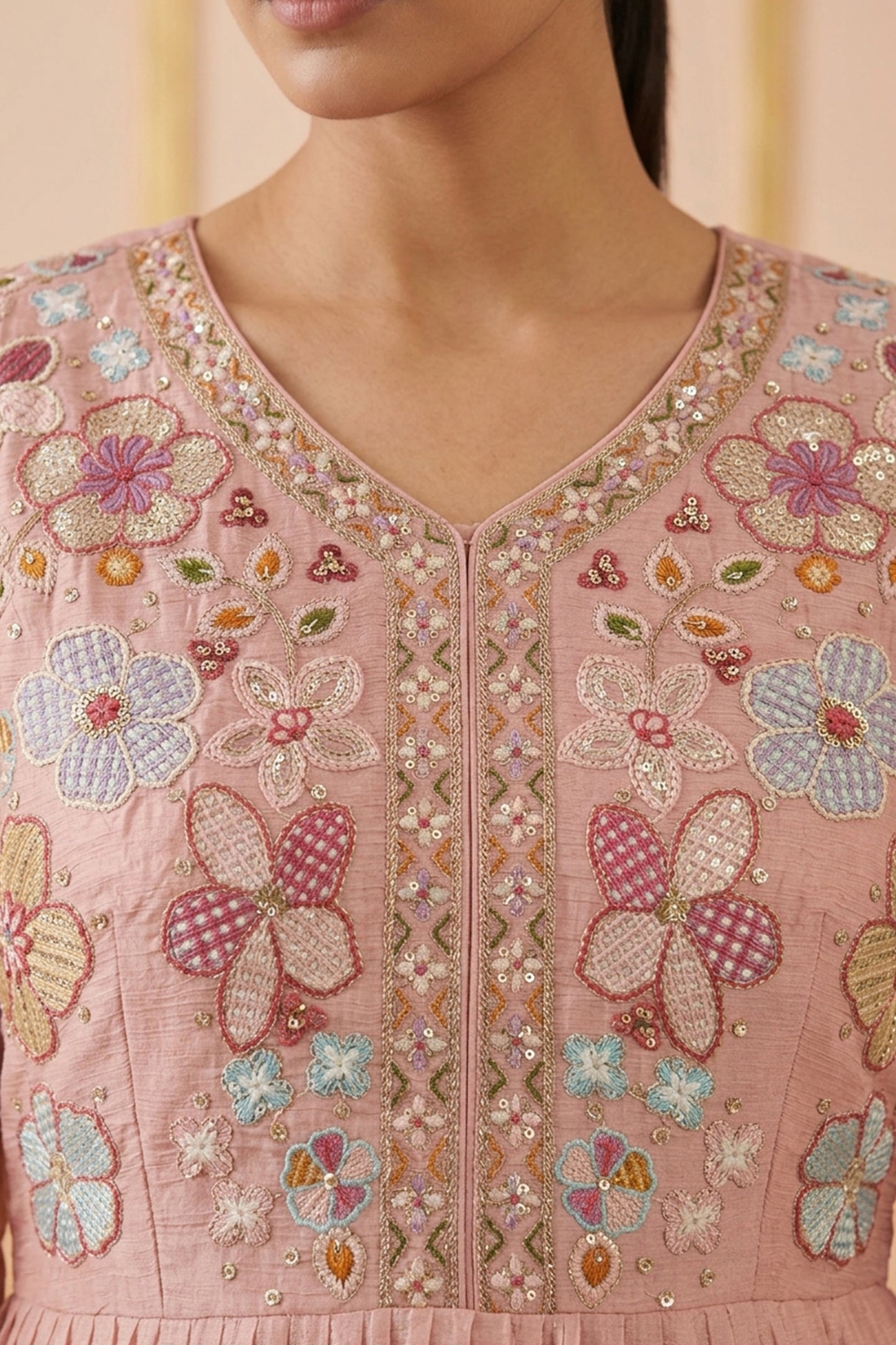 Pink Readymade Embroidered Chinon Sharara Suit-SAR13006_3_SareeButa.com