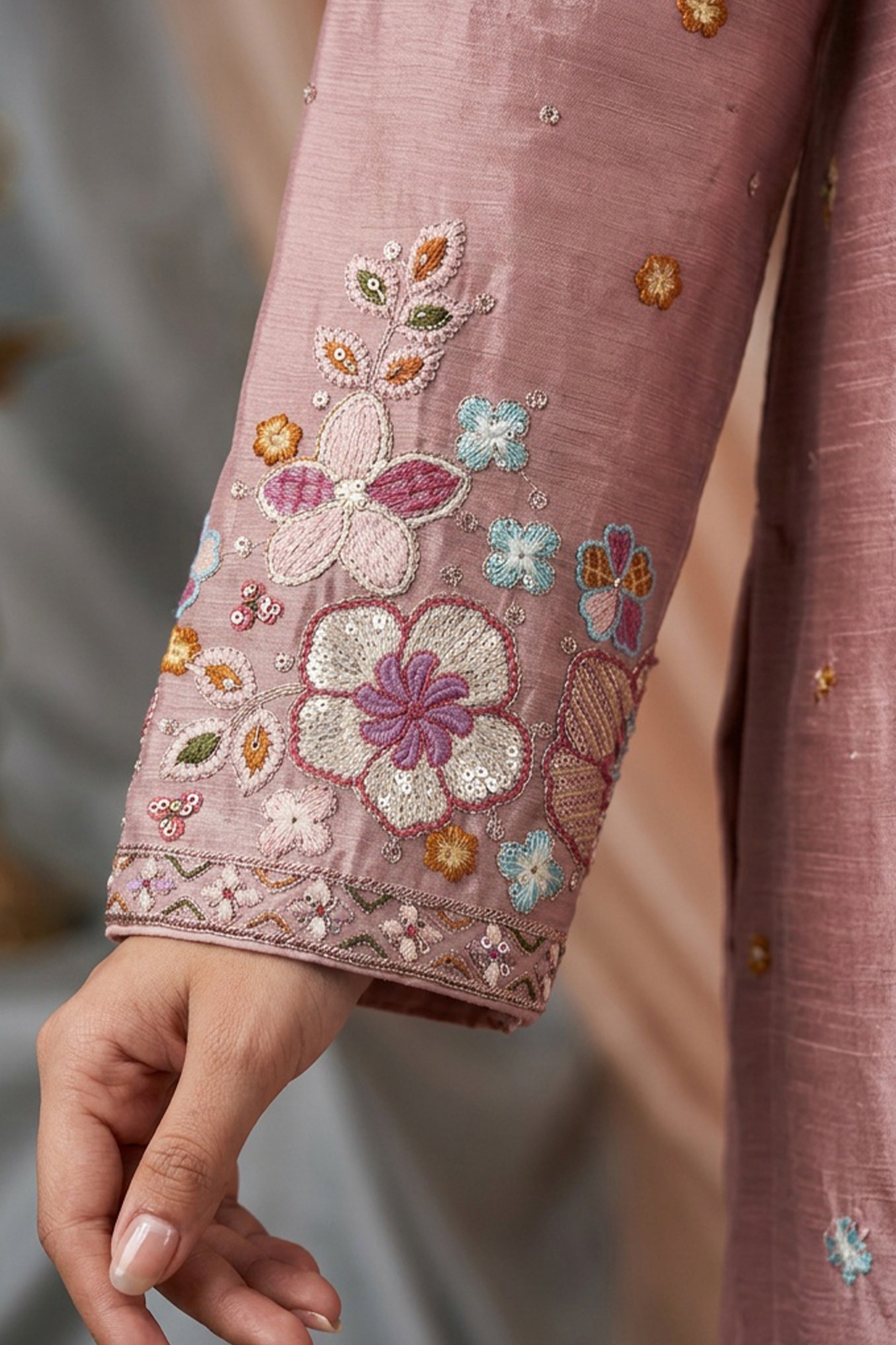 Pink Readymade Embroidered Chinon Sharara Suit-SAR13006_4_SareeButa.com