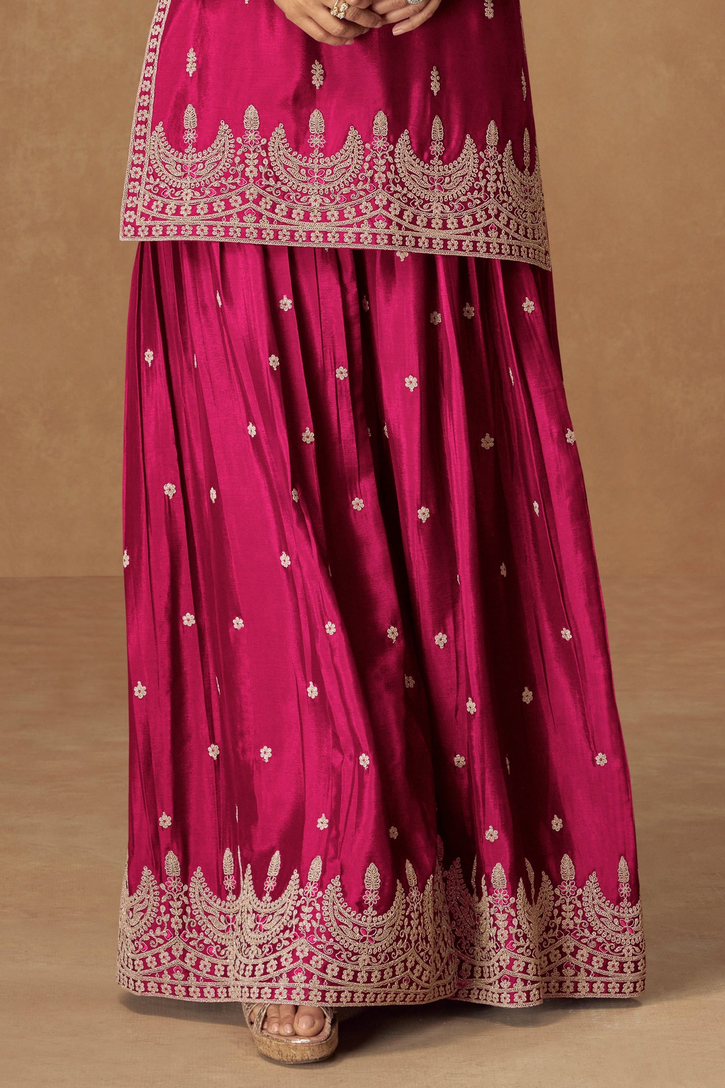 Pink Readymade Embroidered Chinon Silk Suit-SAR10510_4_SareeButa.com