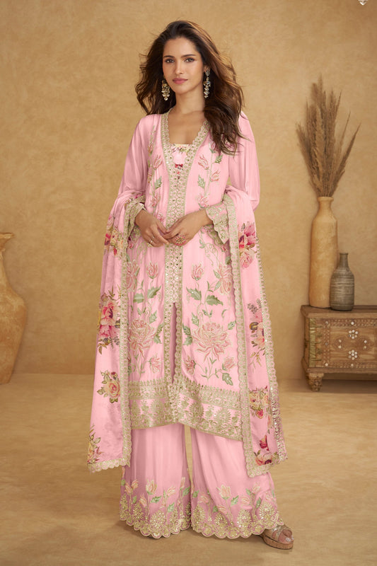 Pink Readymade Embroidered Chinon Silk Suit-SAR10914_1_SareeButa.com