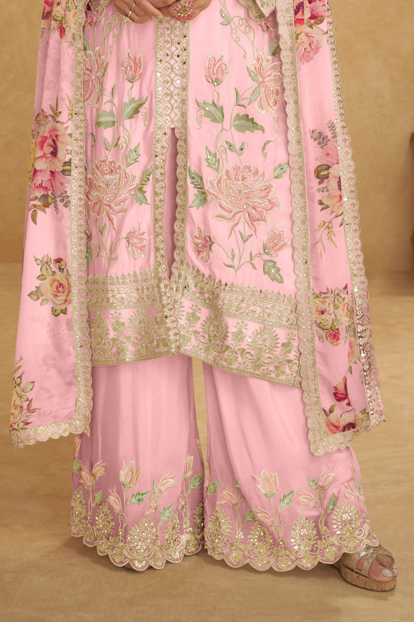 Pink Readymade Embroidered Chinon Silk Suit-SAR10914_4_SareeButa.com