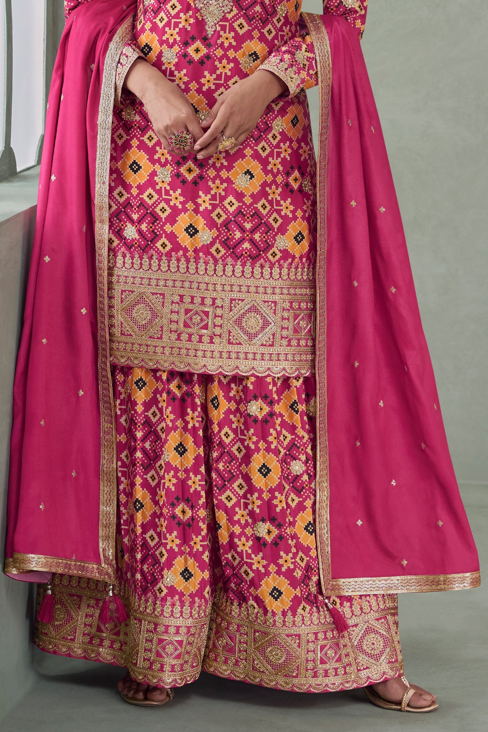 Pink Readymade Embroidered Chinon Silk Suit-SS655_3_SareeButa.com