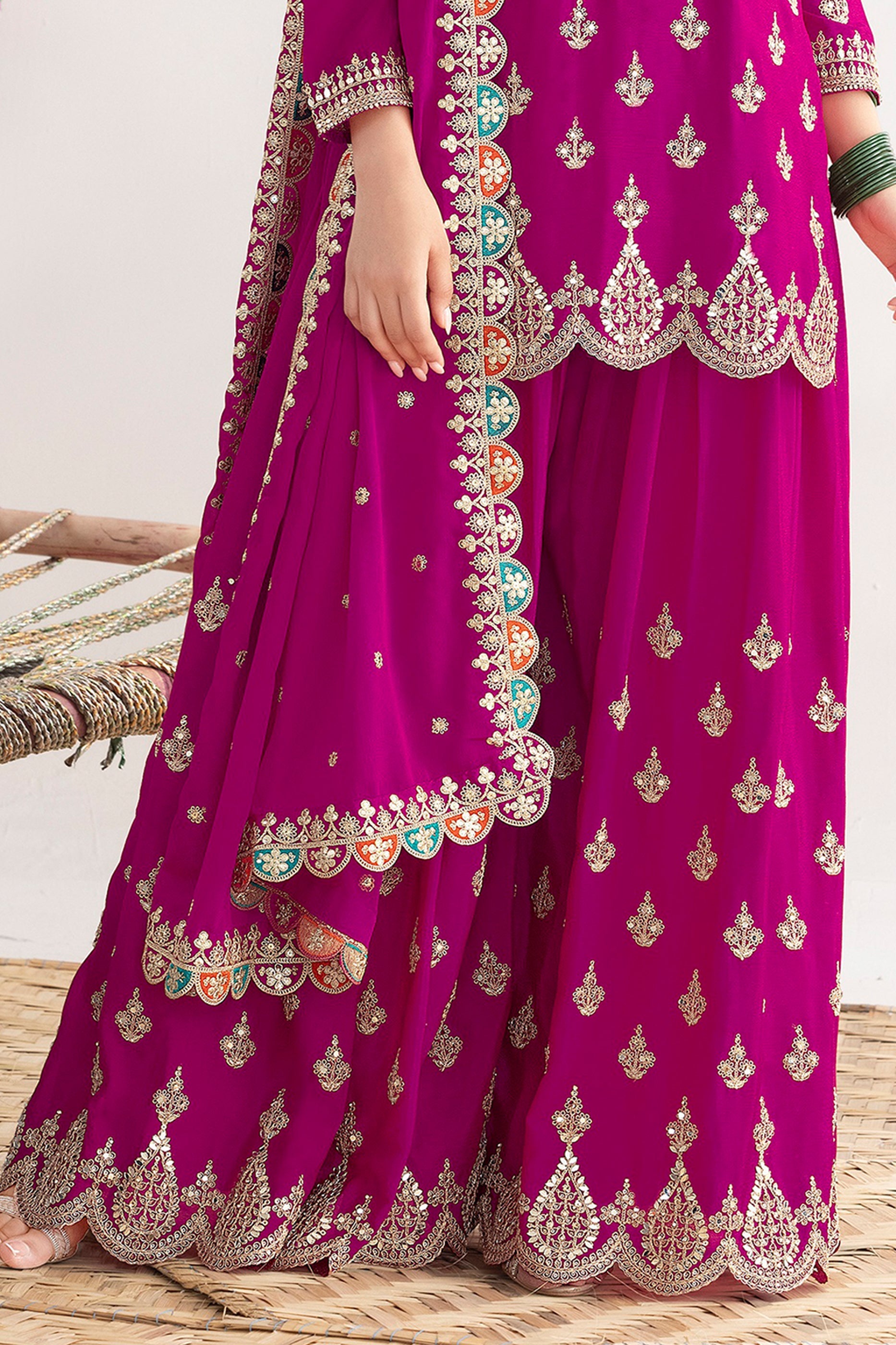 Pink Readymade Embroidered Chinon Suit-SAR11112_4_SareeButa.com