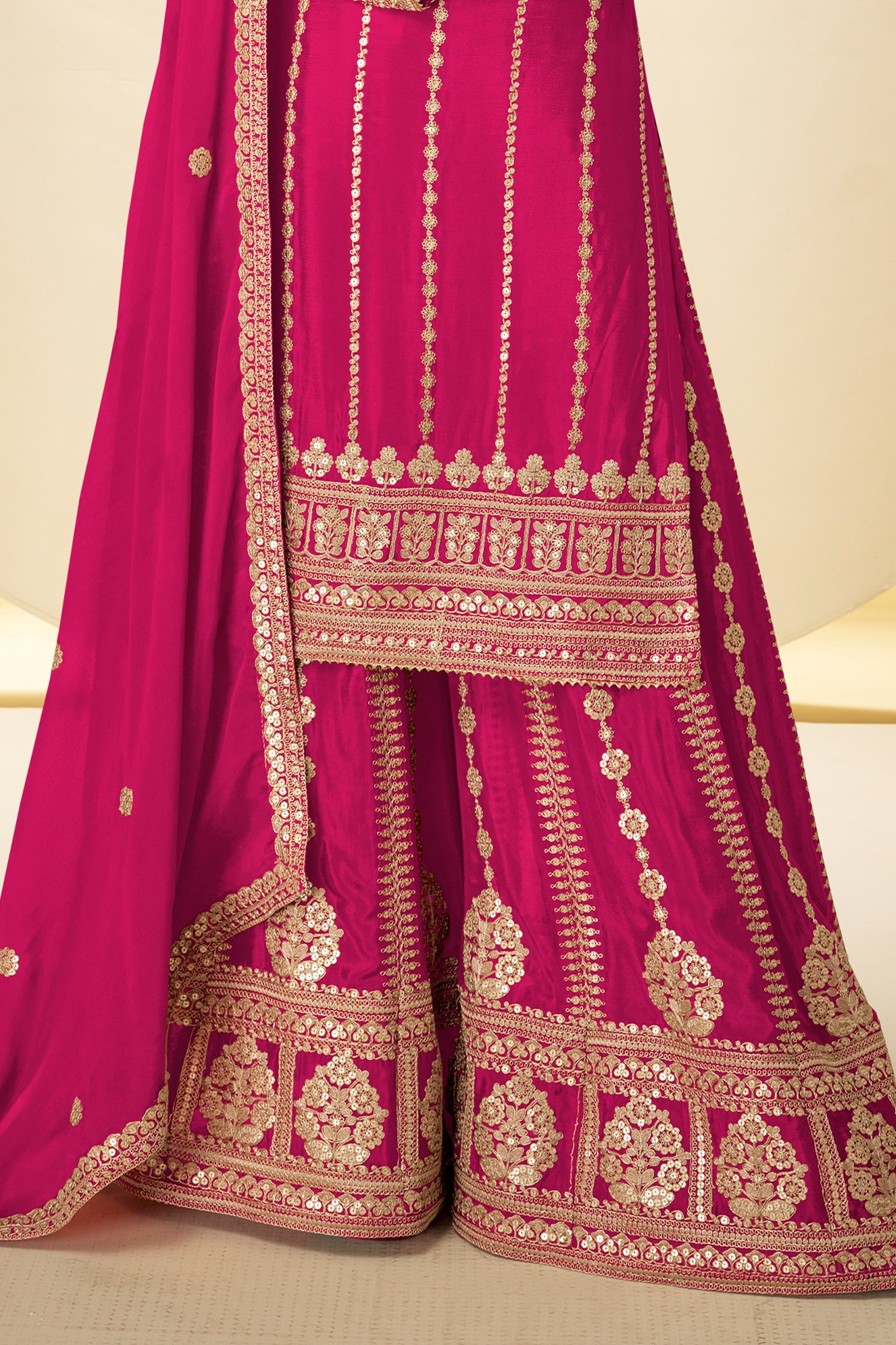Pink Readymade Embroidered Chinon Suit-SAR11628_4_SareeButa.com