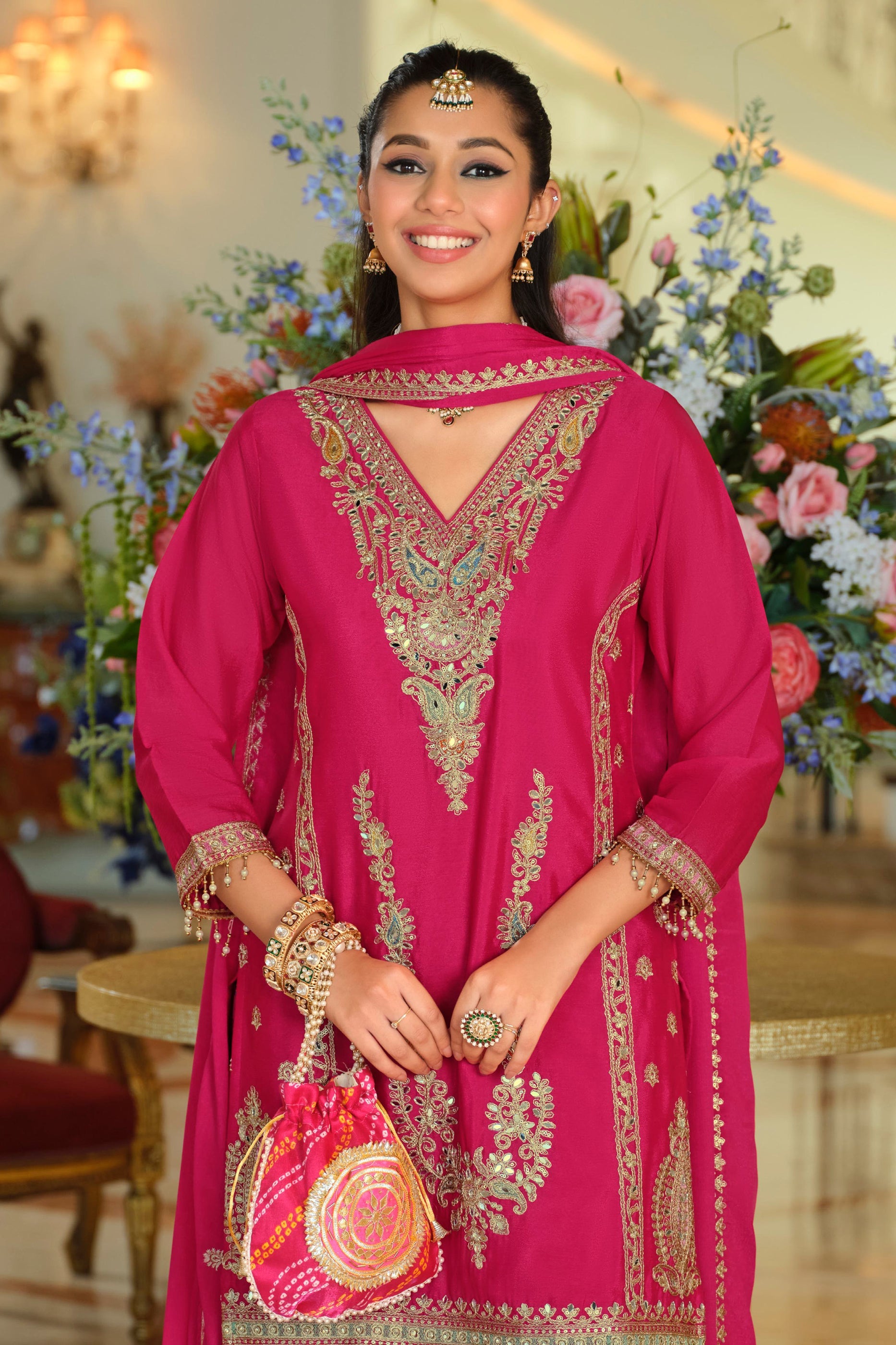 Pink Readymade Embroidered Chinon Suit-SAR11670_3_SareeButa.com