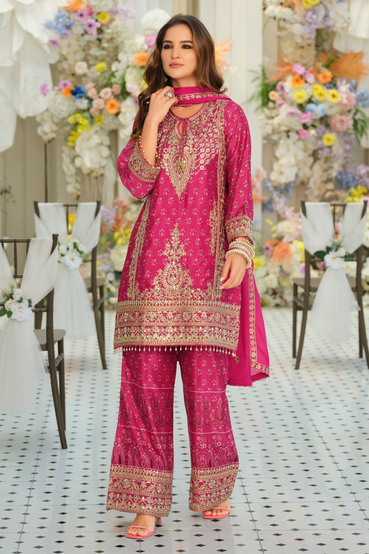 Pink Readymade Embroidered Chinon Suit-SAR12168_4_SareeButa.com