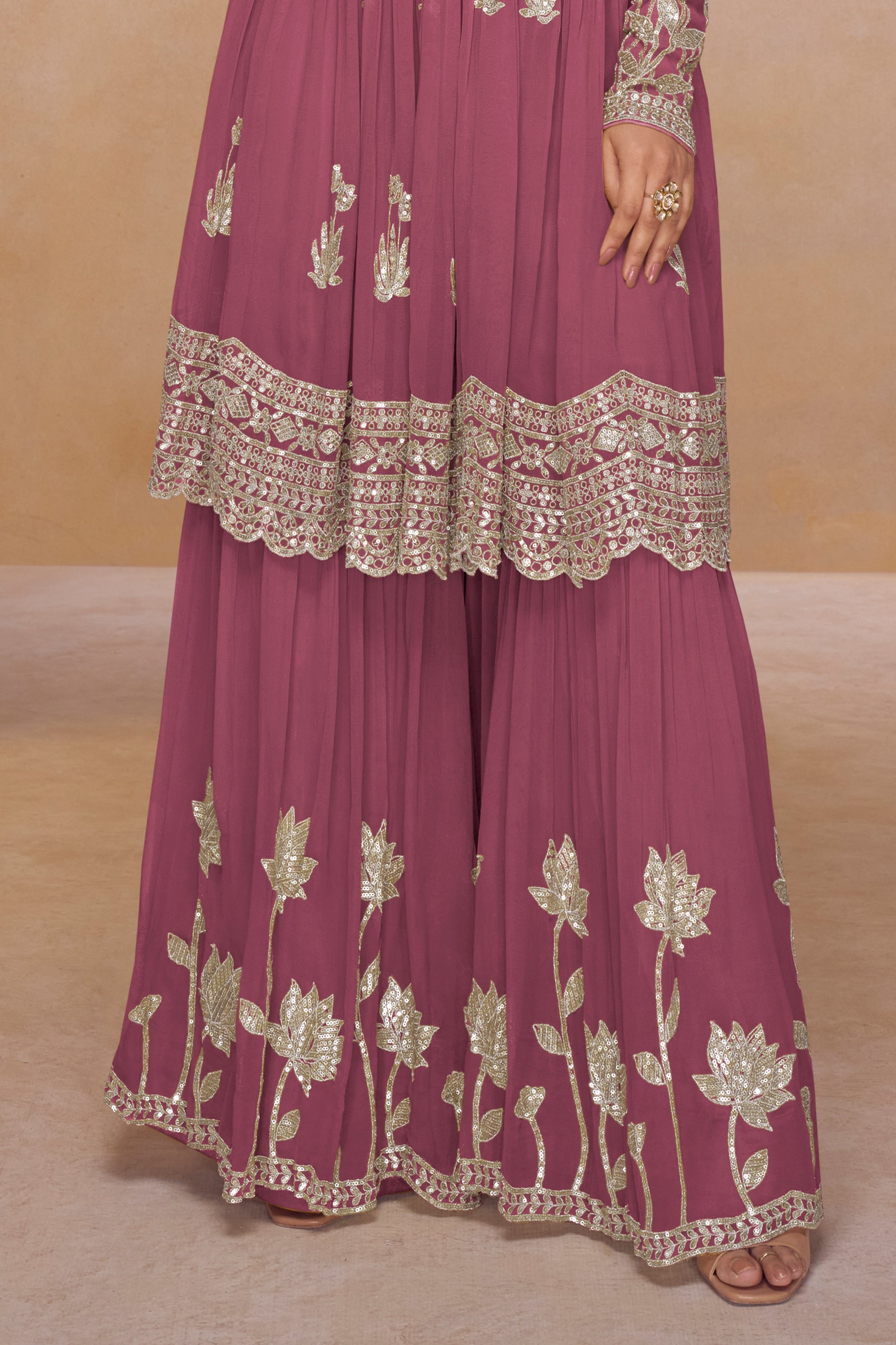 Pink Readymade Embroidered Chinon Suit-SAR12199_4_SareeButa.com