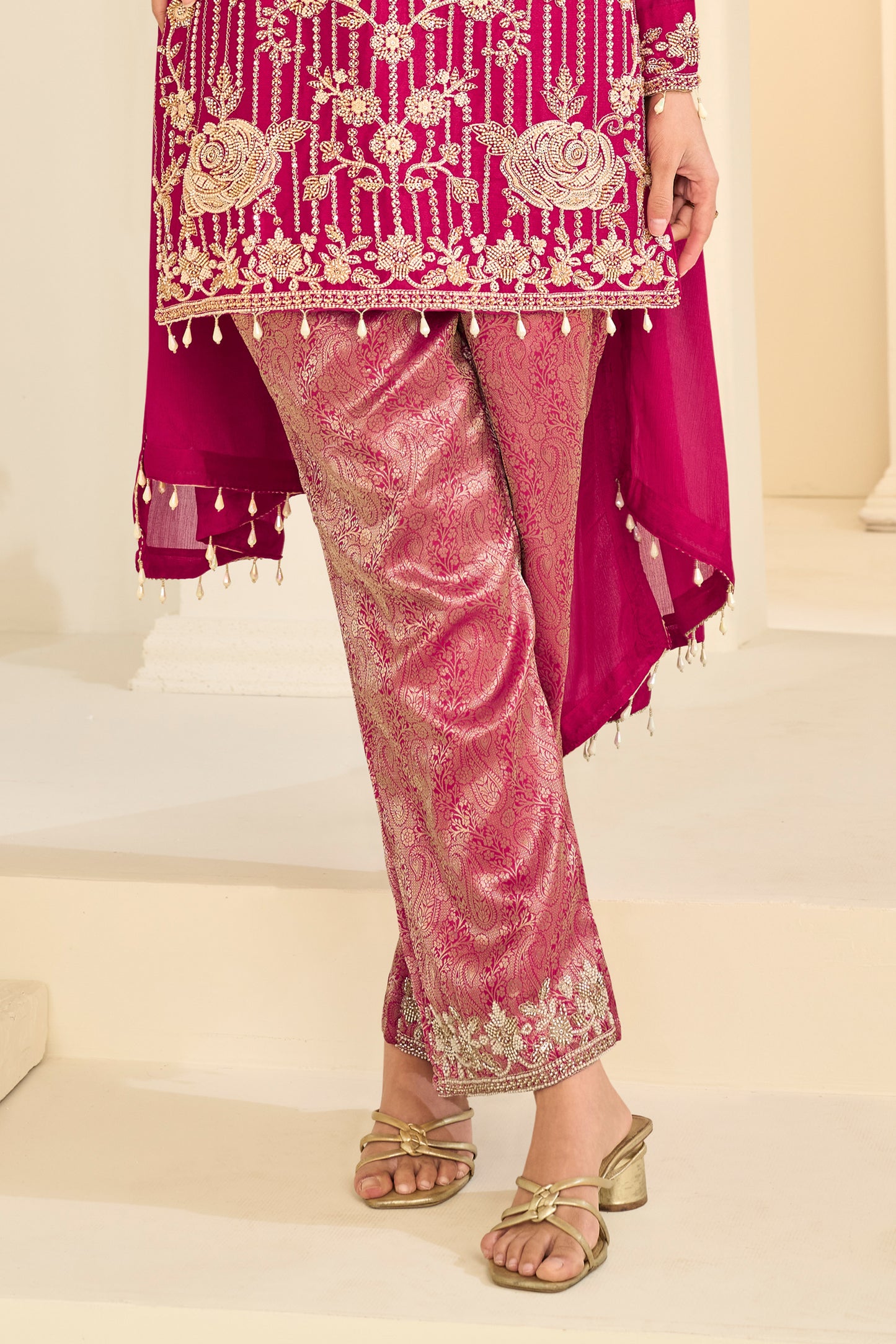 Pink Readymade Embroidered Chinon Suit-SAR12216_4_SareeButa.com