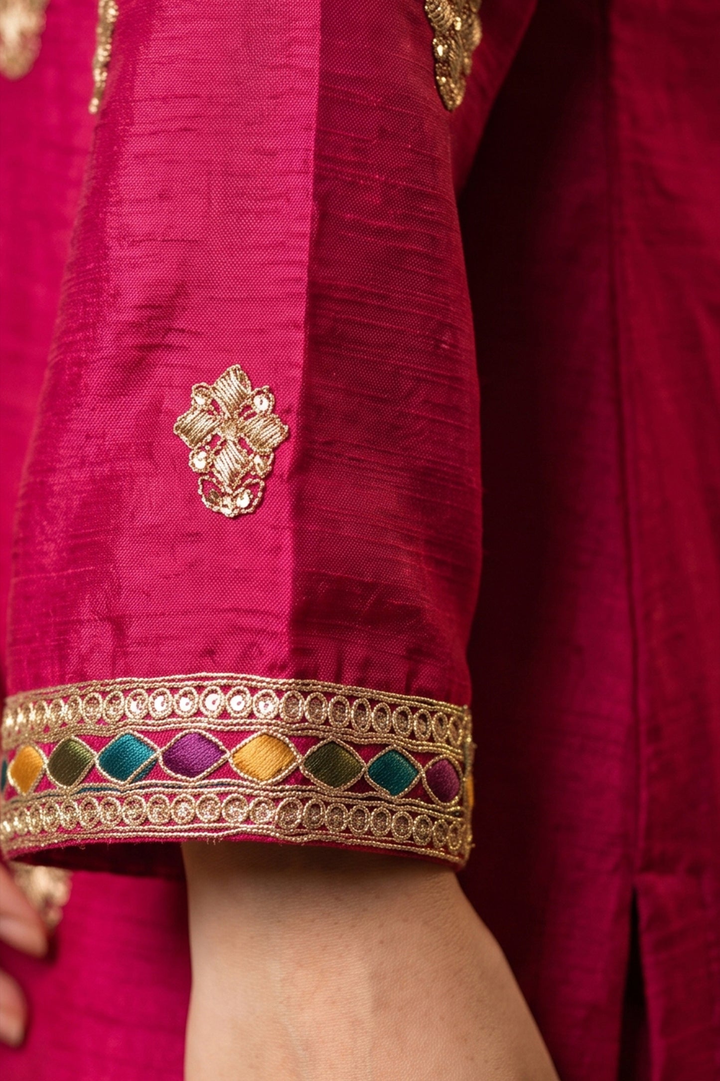 Pink Readymade Embroidered Chinon Suit-SAR12988_3_SareeButa.com