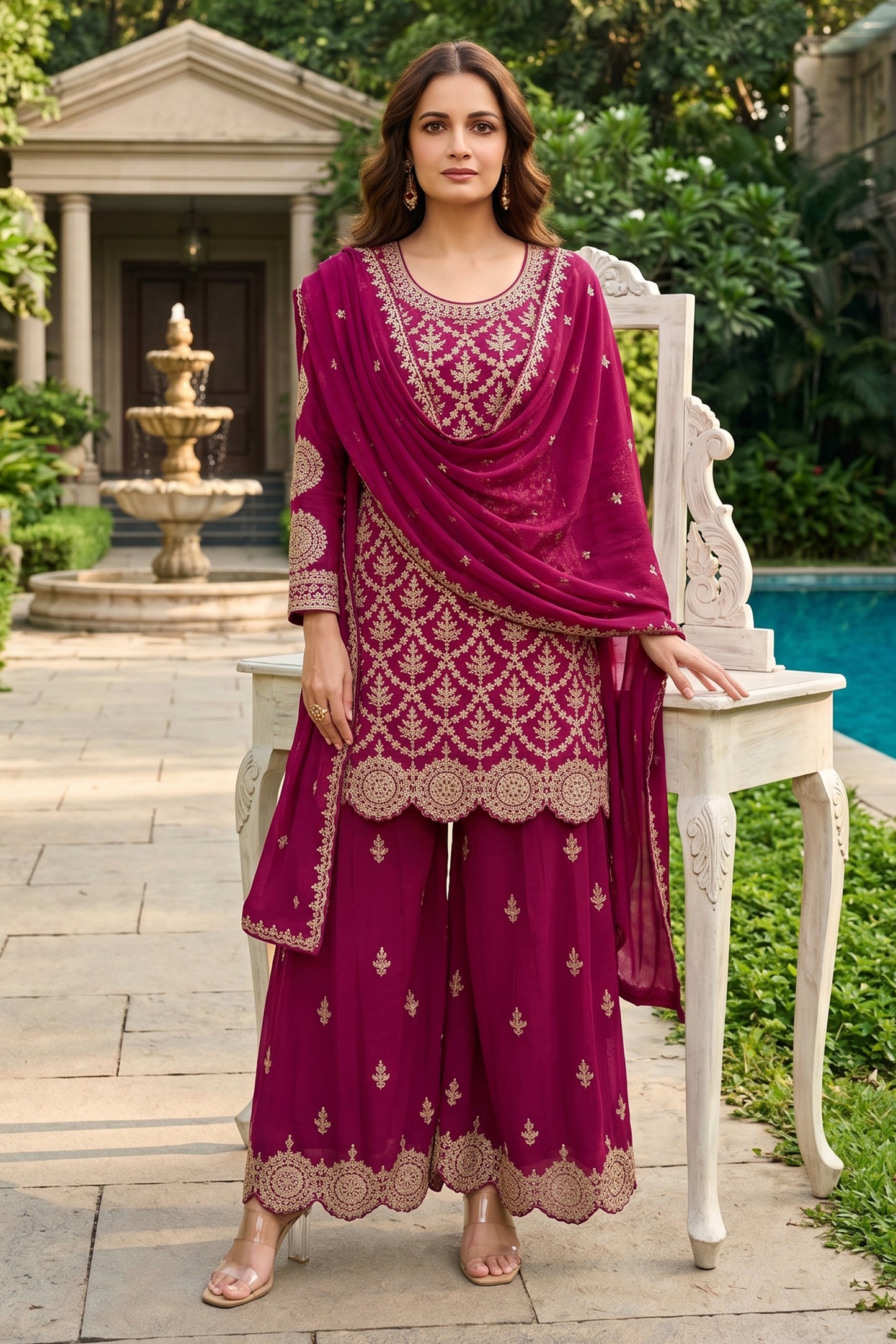 Pink Readymade Embroidered Chinon Suit-SAR12992_2_SareeButa.com