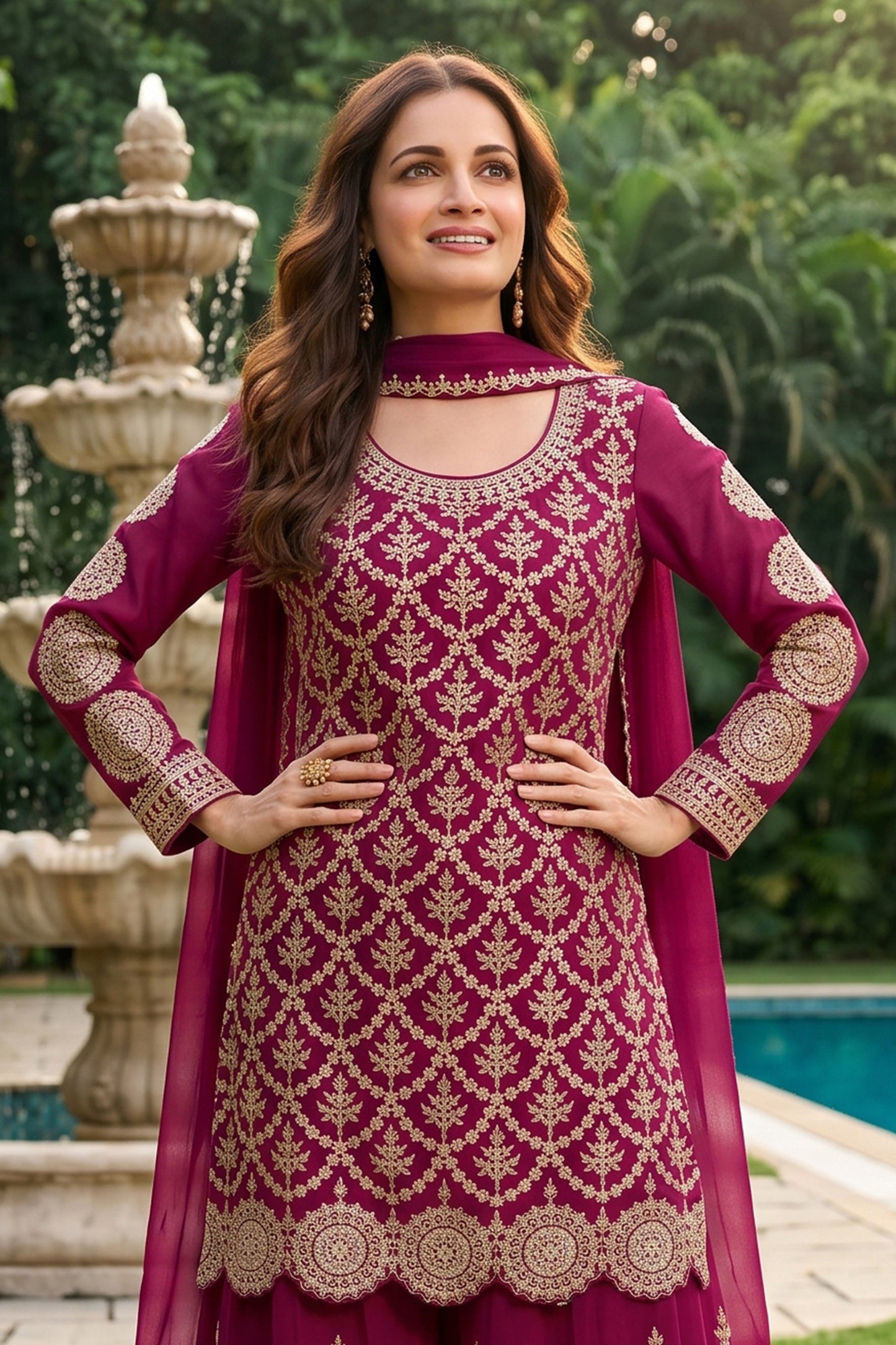 Pink Readymade Embroidered Chinon Suit-SAR12992_7_SareeButa.com