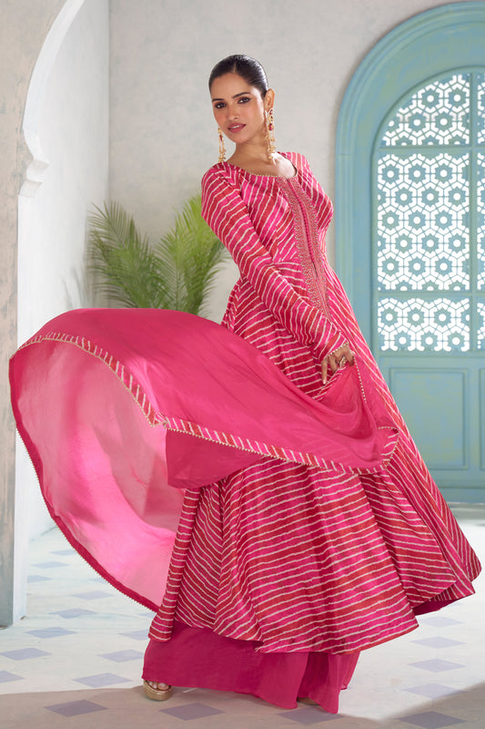Pink Readymade Embroidered Chinon Suit-SAR13073_1_SareeButa.com