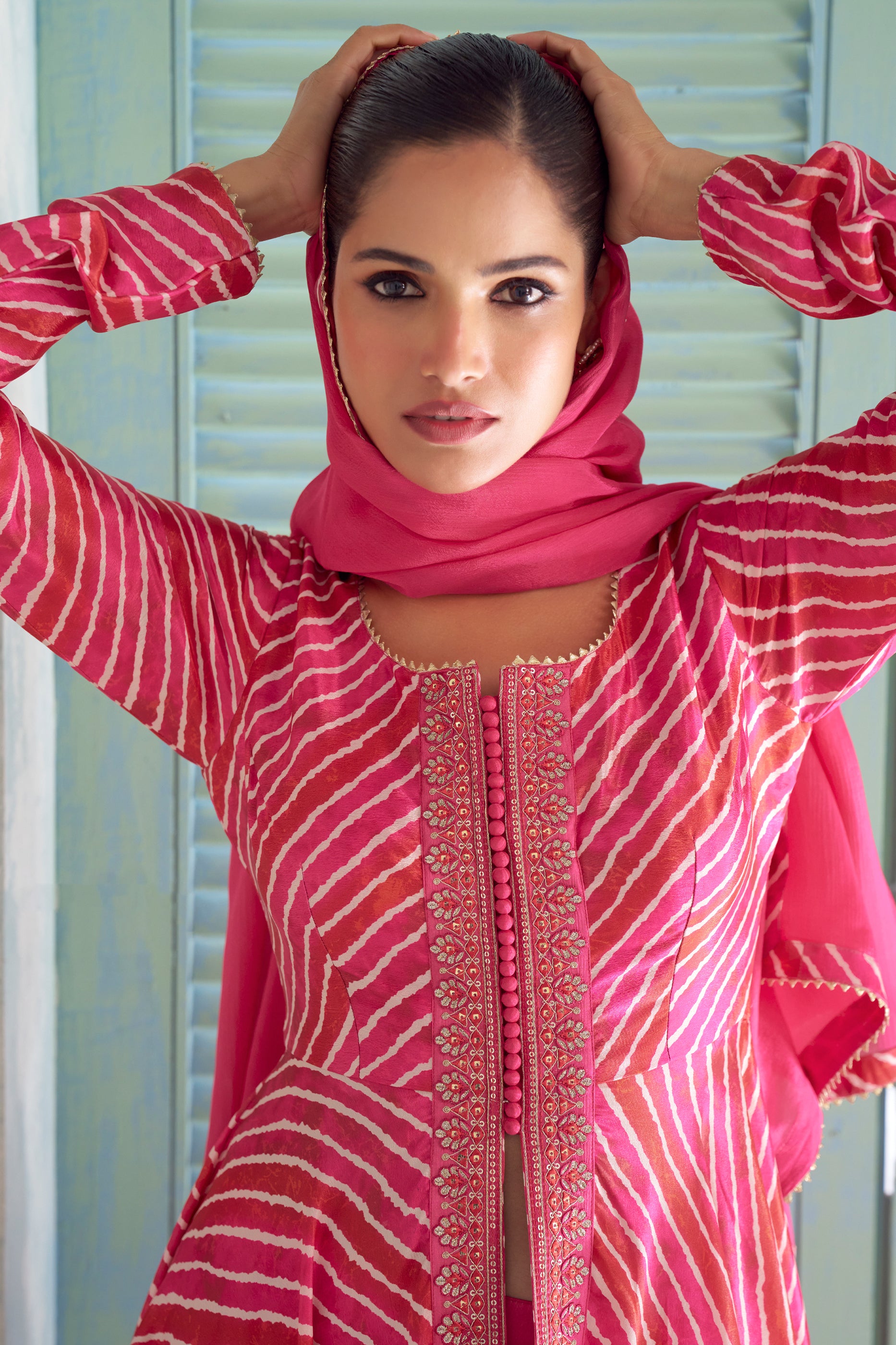 Pink Readymade Embroidered Chinon Suit-SAR13073_2_SareeButa.com