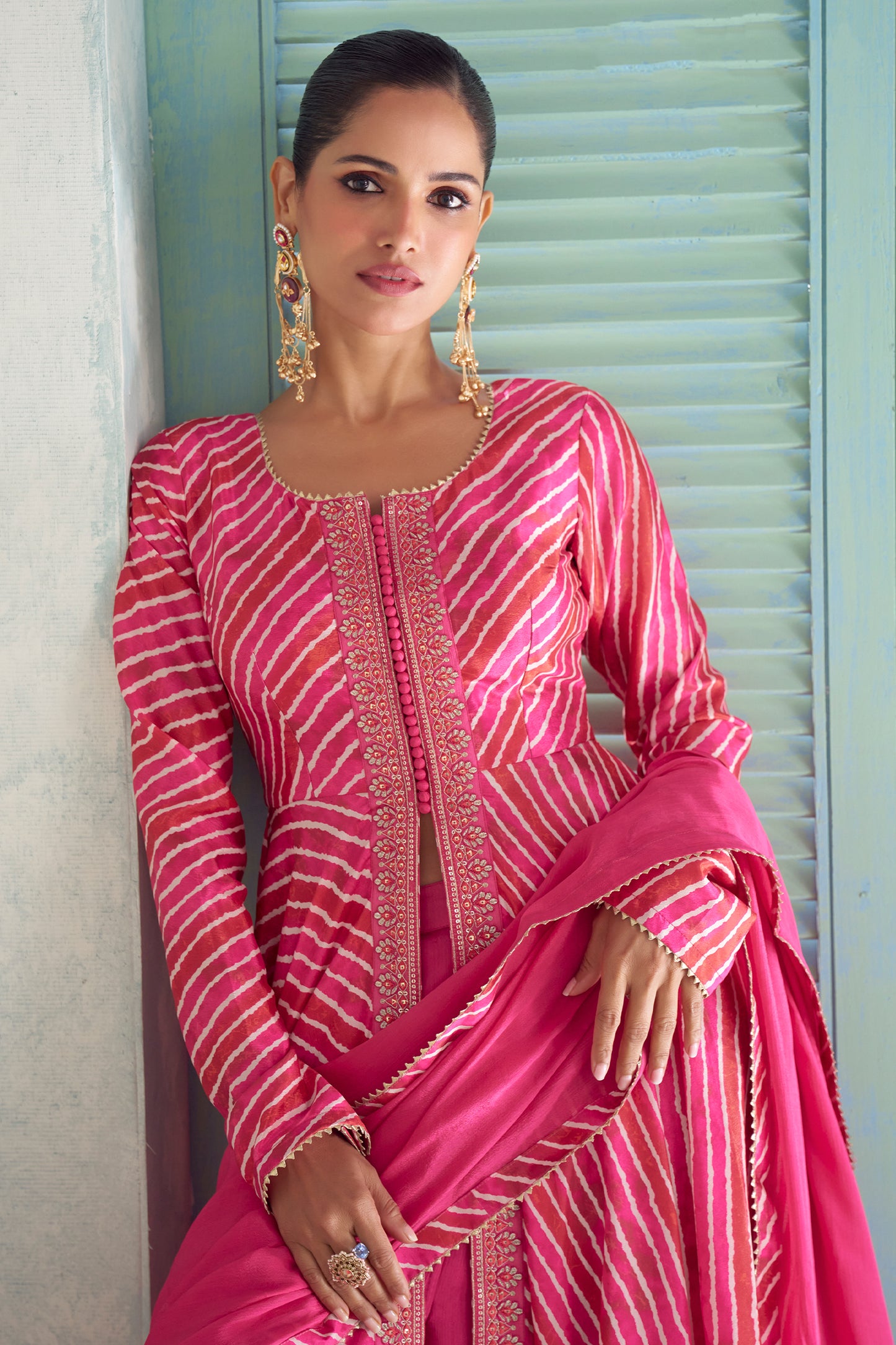 Pink Readymade Embroidered Chinon Suit-SAR13073_4_SareeButa.com