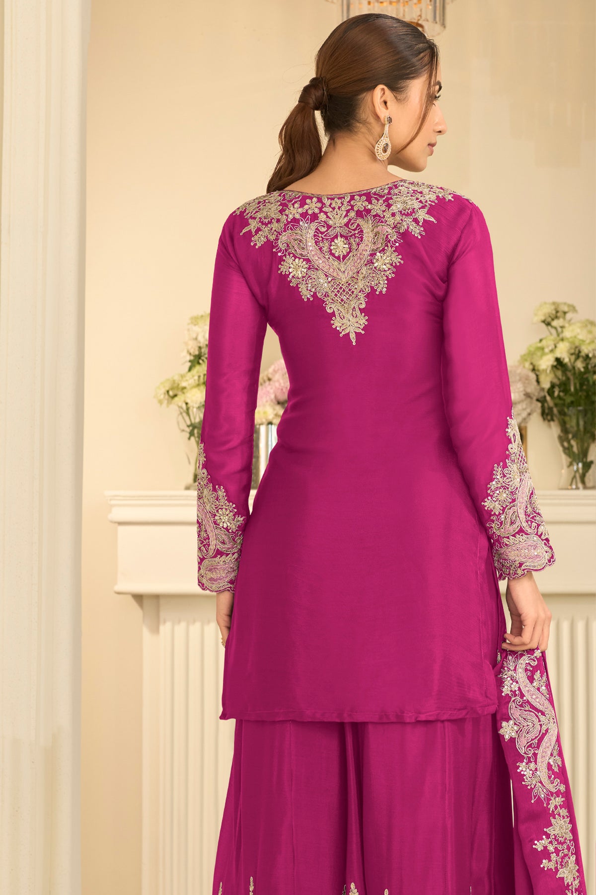 Pink Readymade Embroidered Chinon Suit-SAR13296_3_SareeButa.com