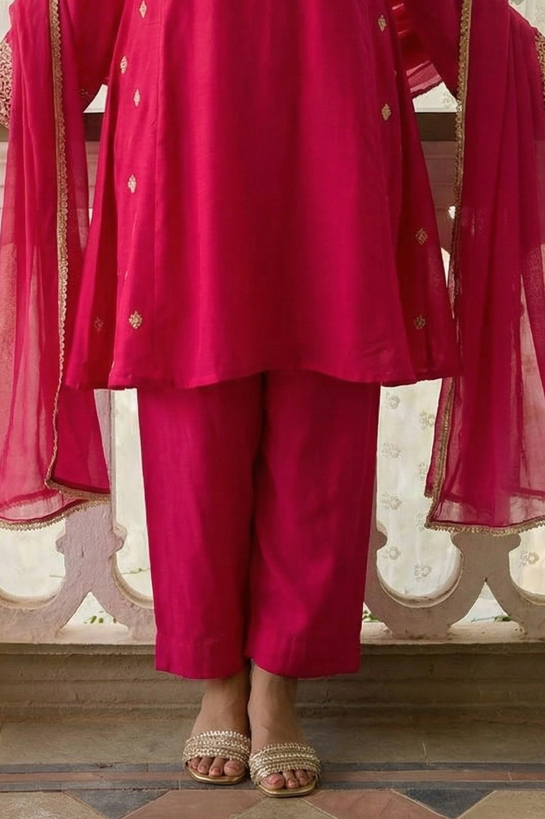 Pink Readymade Embroidered Cotton Silk Suit-SAR12756_4_SareeButa.com