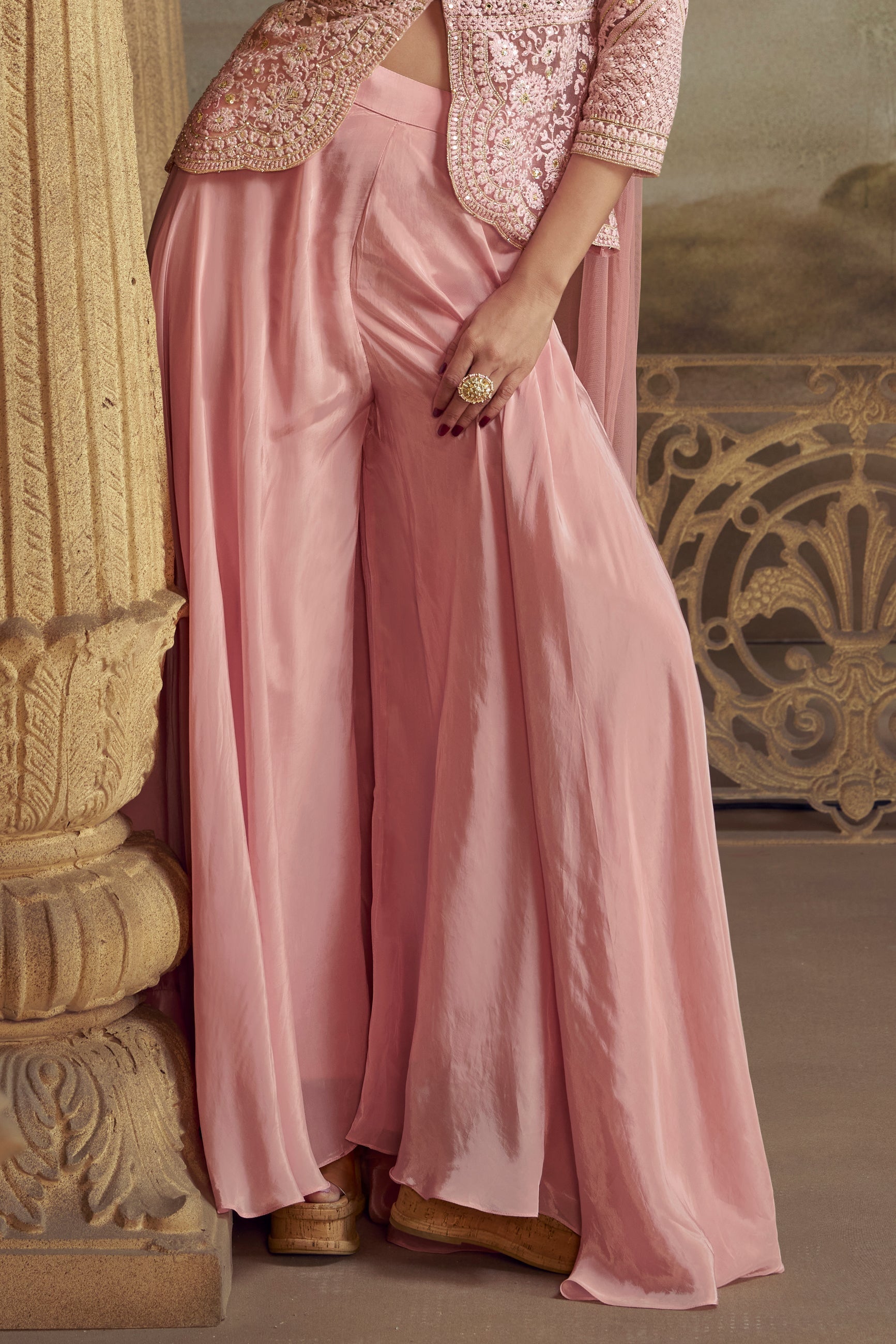 Pink Readymade Embroidered Georgette Palazzo Set-SS791_4_SareeButa.com
