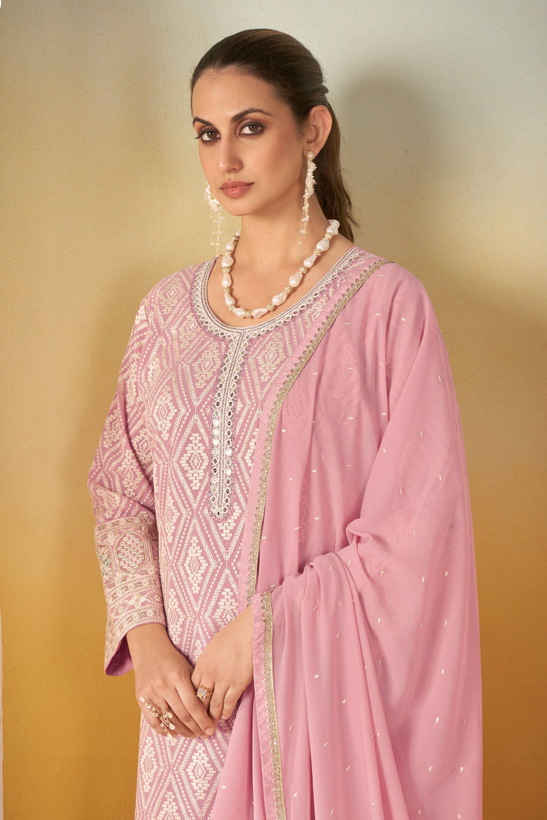 Pink Readymade Embroidered Georgette Palazzo Suit-SAR11567_2_SareeButa.com