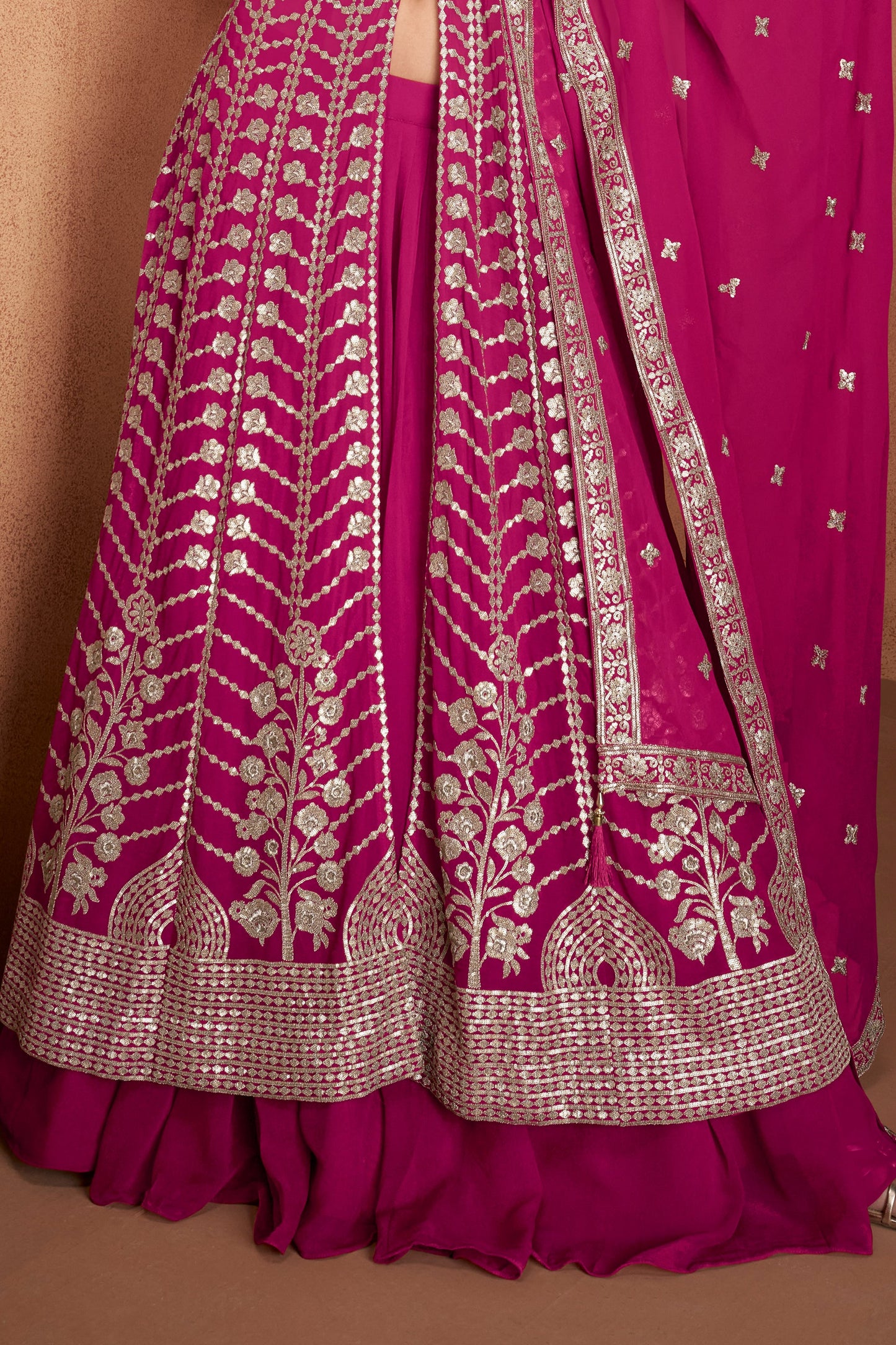 Pink Readymade Embroidered Georgette Skirt Suit-SAR11115_4_SareeButa.com