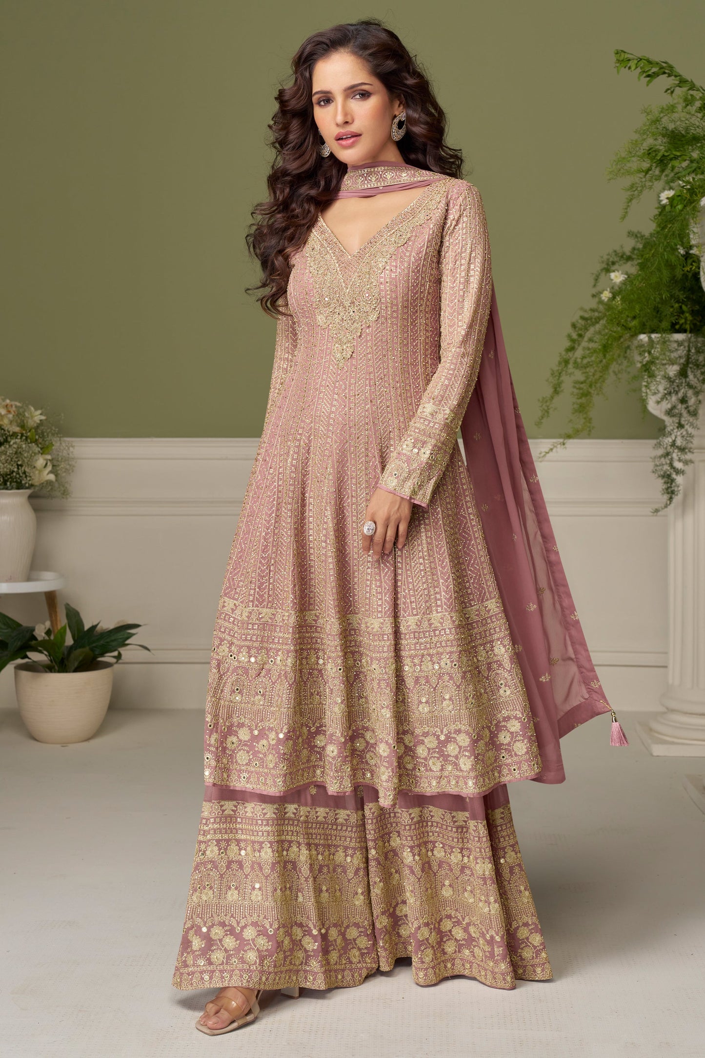 Pink Readymade Embroidered Georgette Suit-SAR11550_4_SareeButa.com