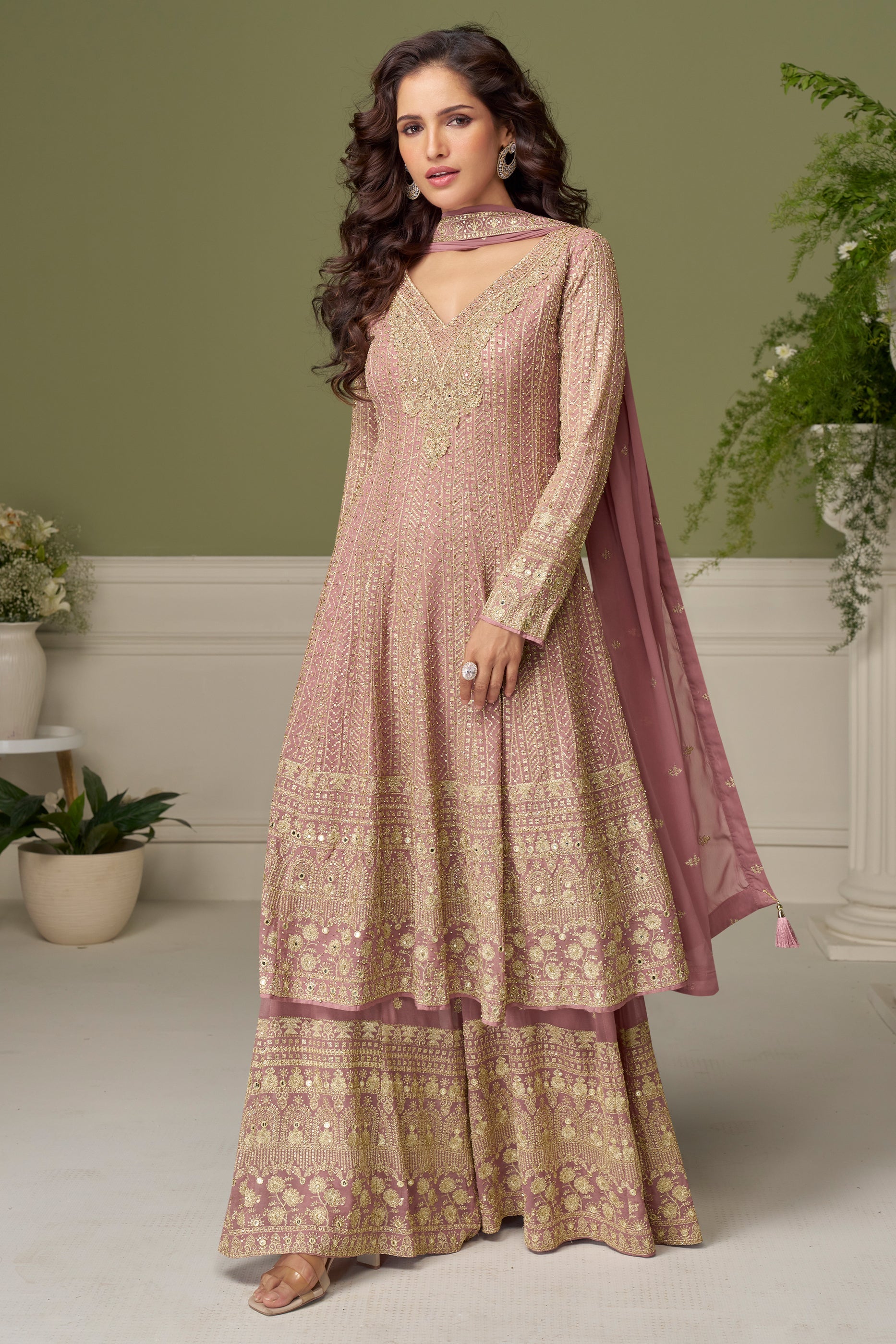 Pink Readymade Embroidered Georgette Suit-SAR11550_4_SareeButa.com