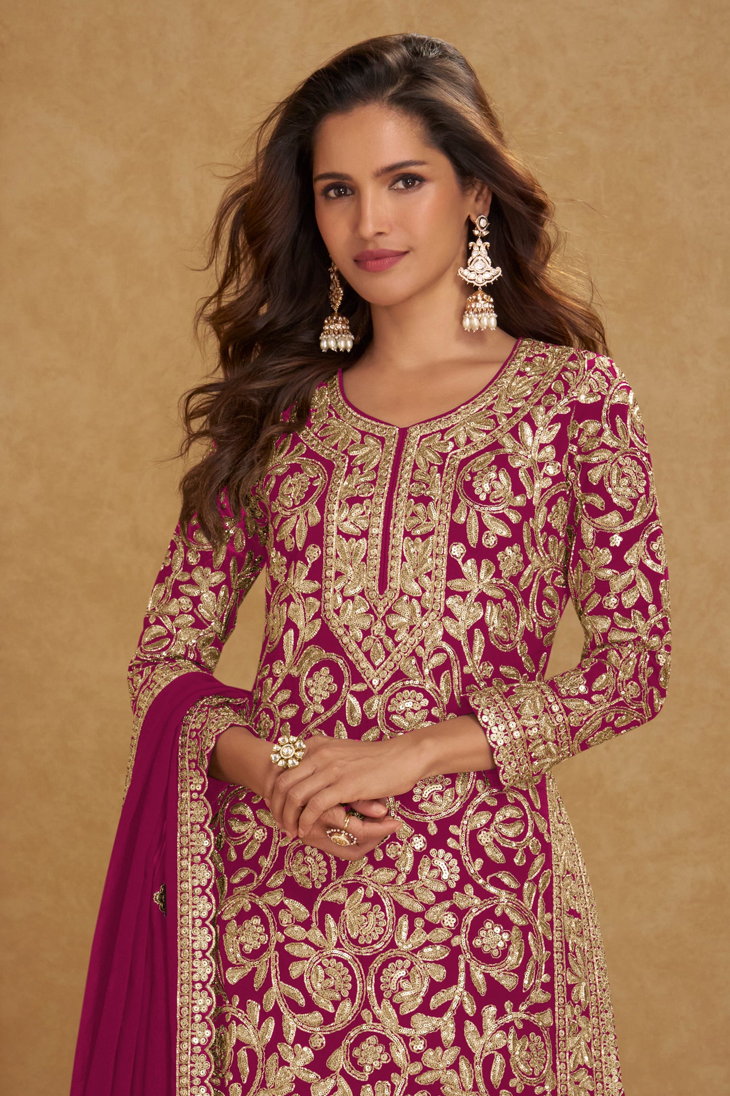 Pink Readymade Embroidered Georgette Suit-SAR12208_3_SareeButa.com