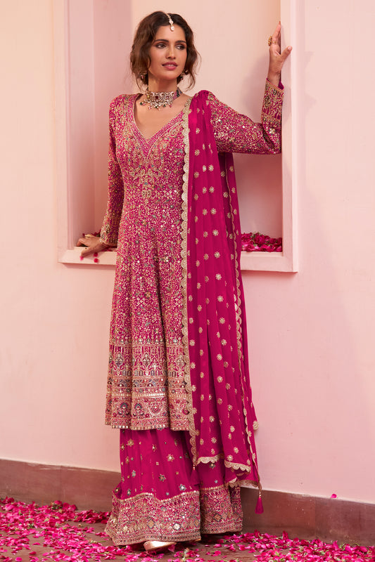 Pink Readymade Embroidered Georgette Suit-SAR13317_1_SareeButa.com