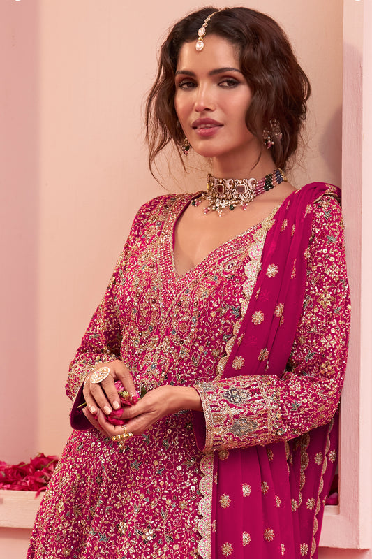 Pink Readymade Embroidered Georgette Suit-SAR13317_2_SareeButa.com