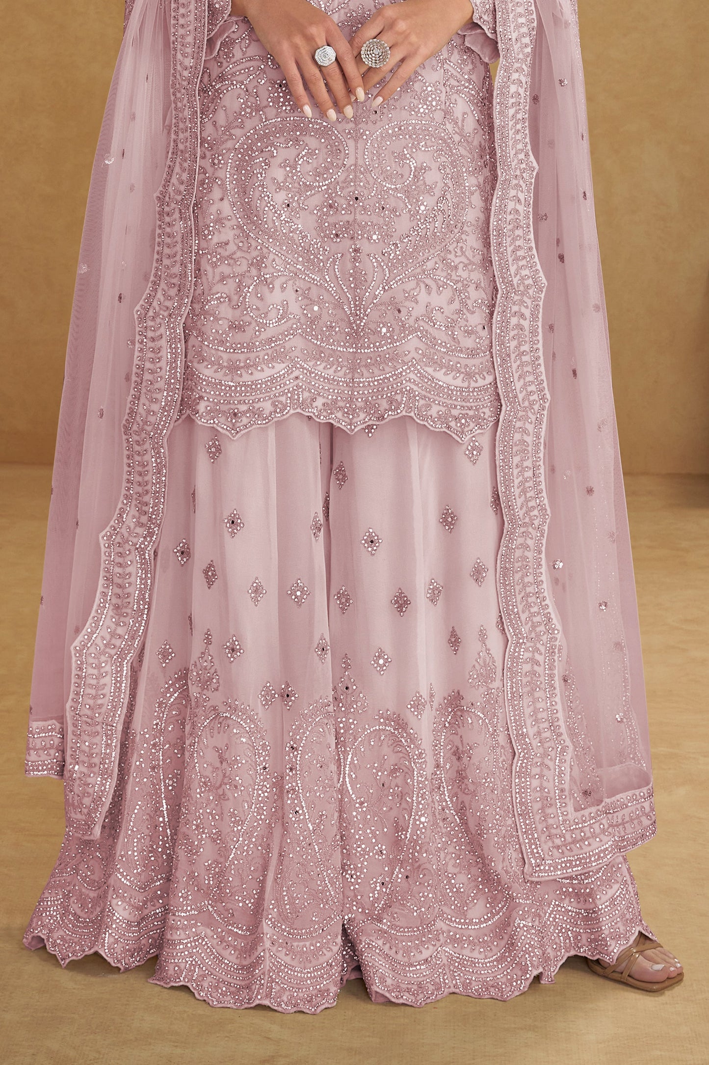 Pink Readymade Embroidered Net Suit-SAR11492_4_SareeButa.com