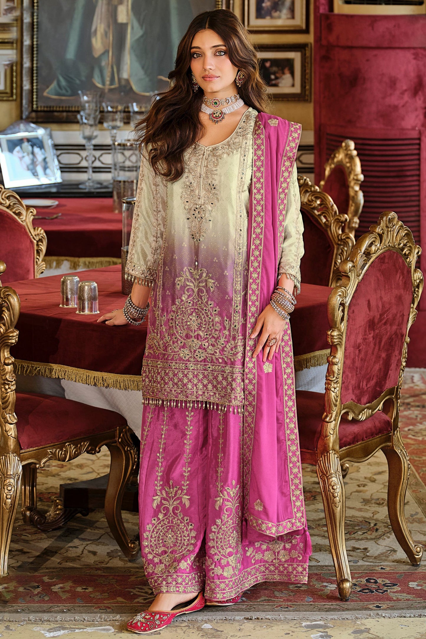 Pink Readymade Embroidered Palazzo Suit-SAR11678_3_SareeButa.com