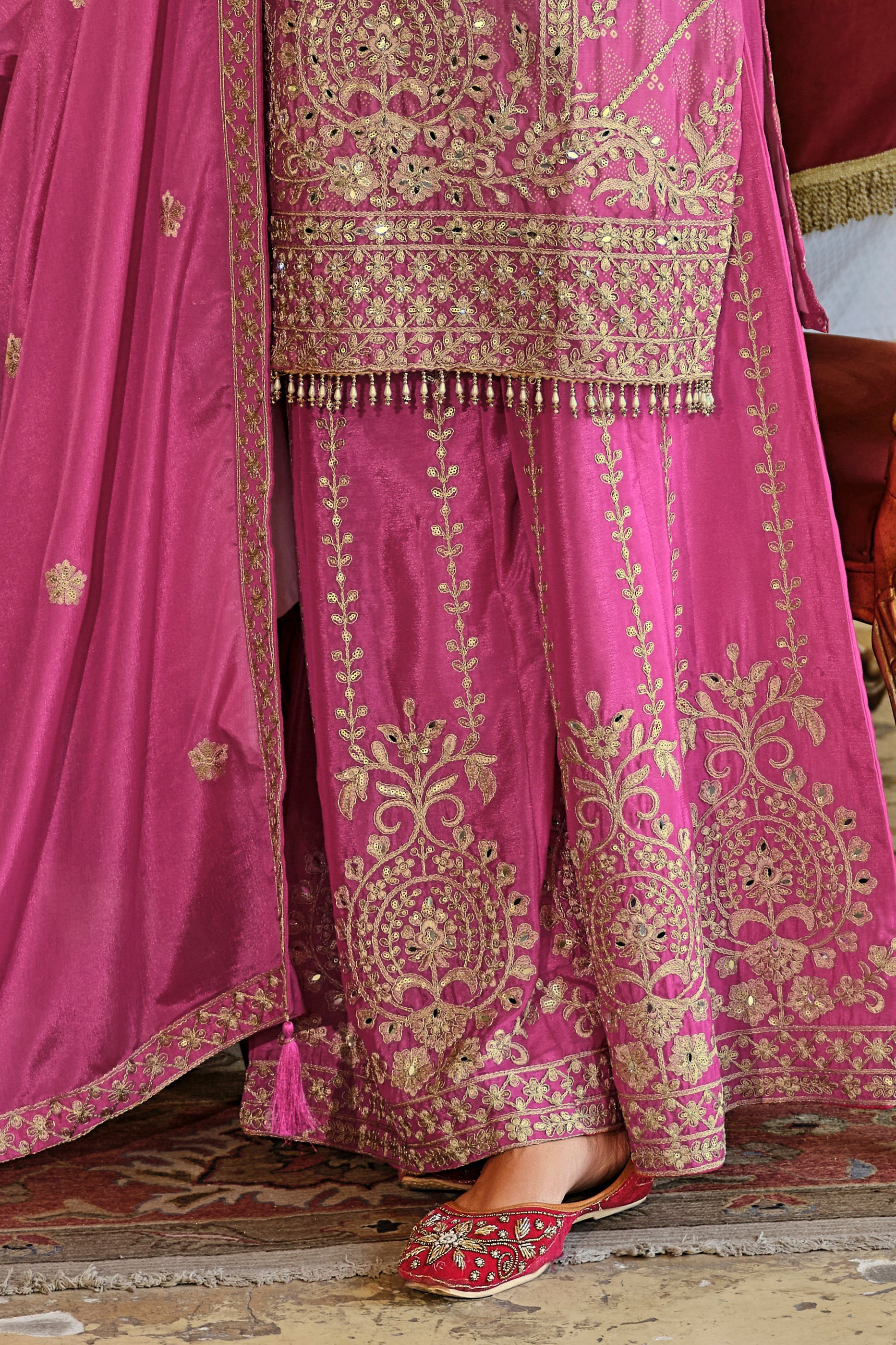 Pink Readymade Embroidered Palazzo Suit-SAR11678_4_SareeButa.com